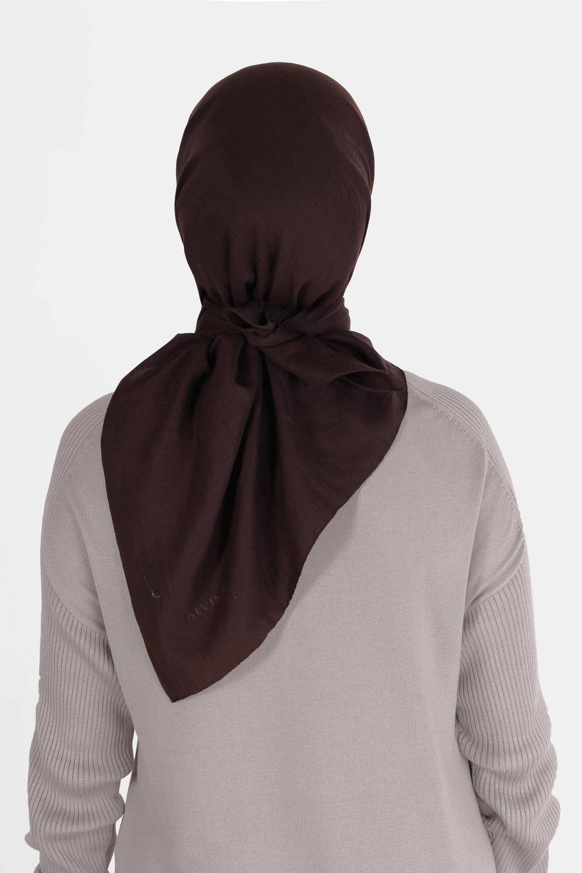 Tesettür giyim KAHVE ALVİNA PAMUK CAZ EŞARP 8109 