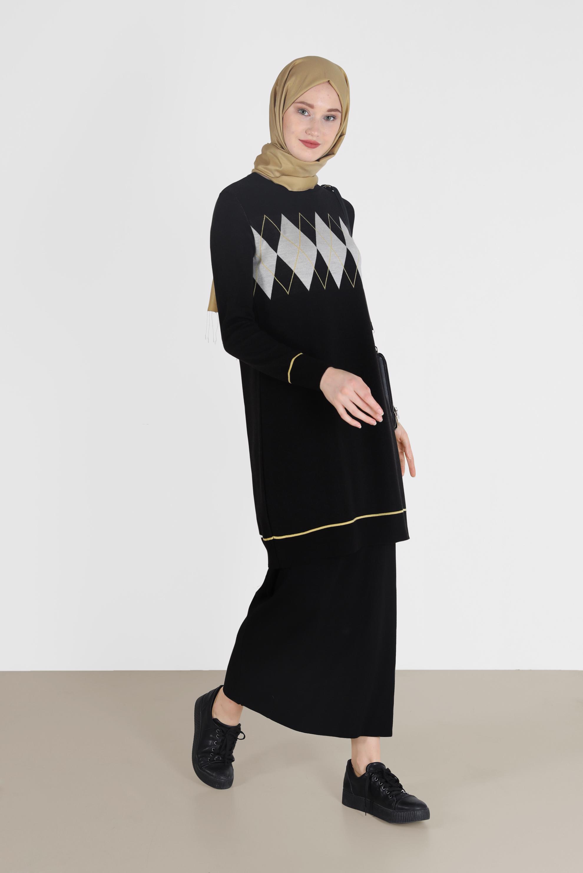 Hijab clothing BLACK BASIC KNIT SKIRT 60200 
