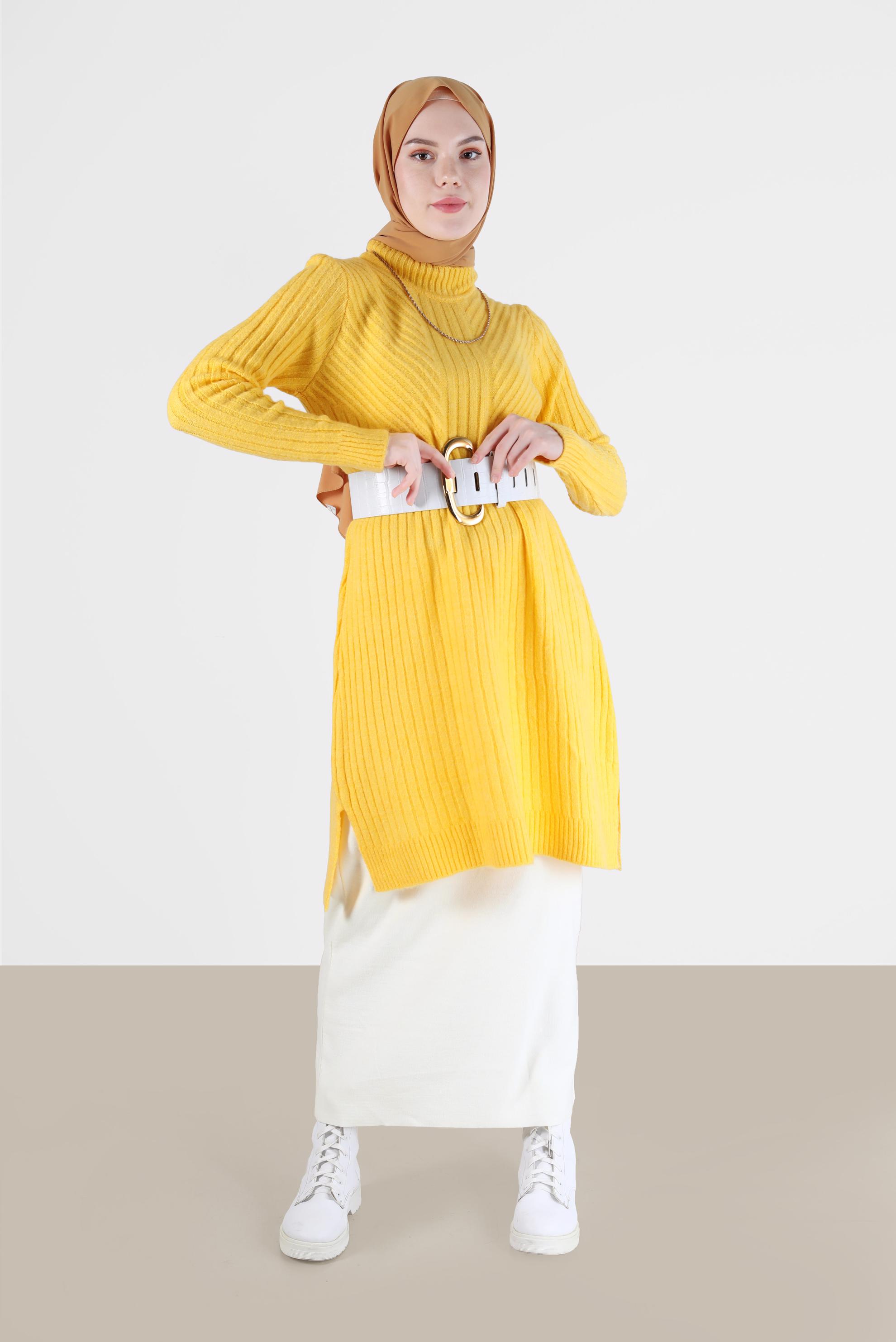 Tesettür giyim BEYAZ BASIC TRİKO ETEK 60200 