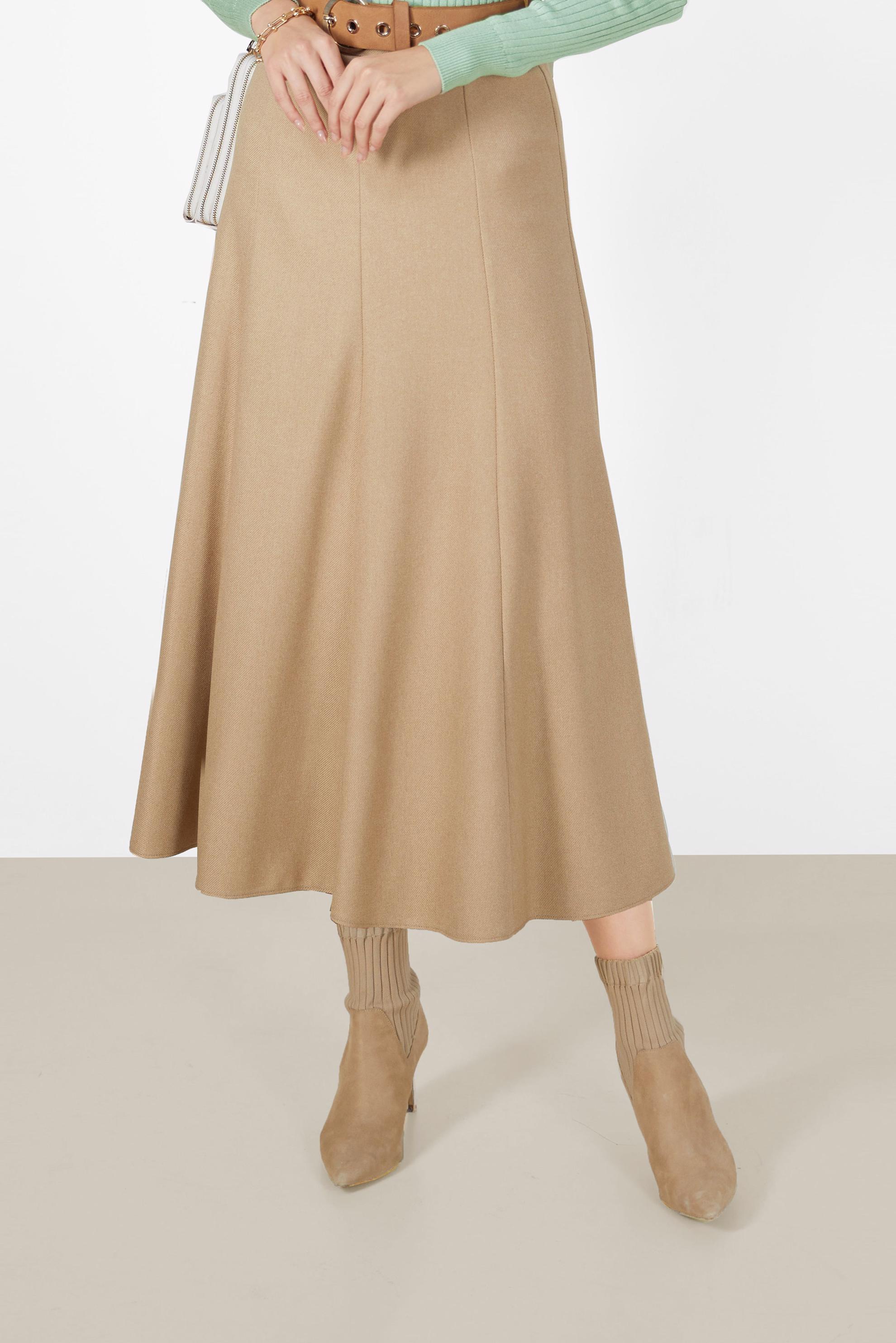 Hijab clothing BEIGE PANELLED BELL SKIRT 60208 