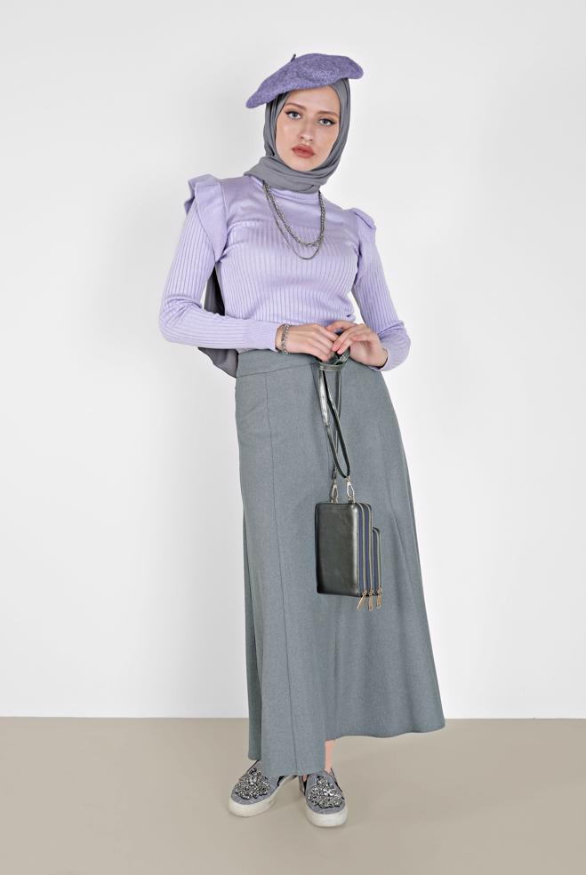 Hijab clothing  PANELLED BELL SKIRT 60208  - ALVİNA