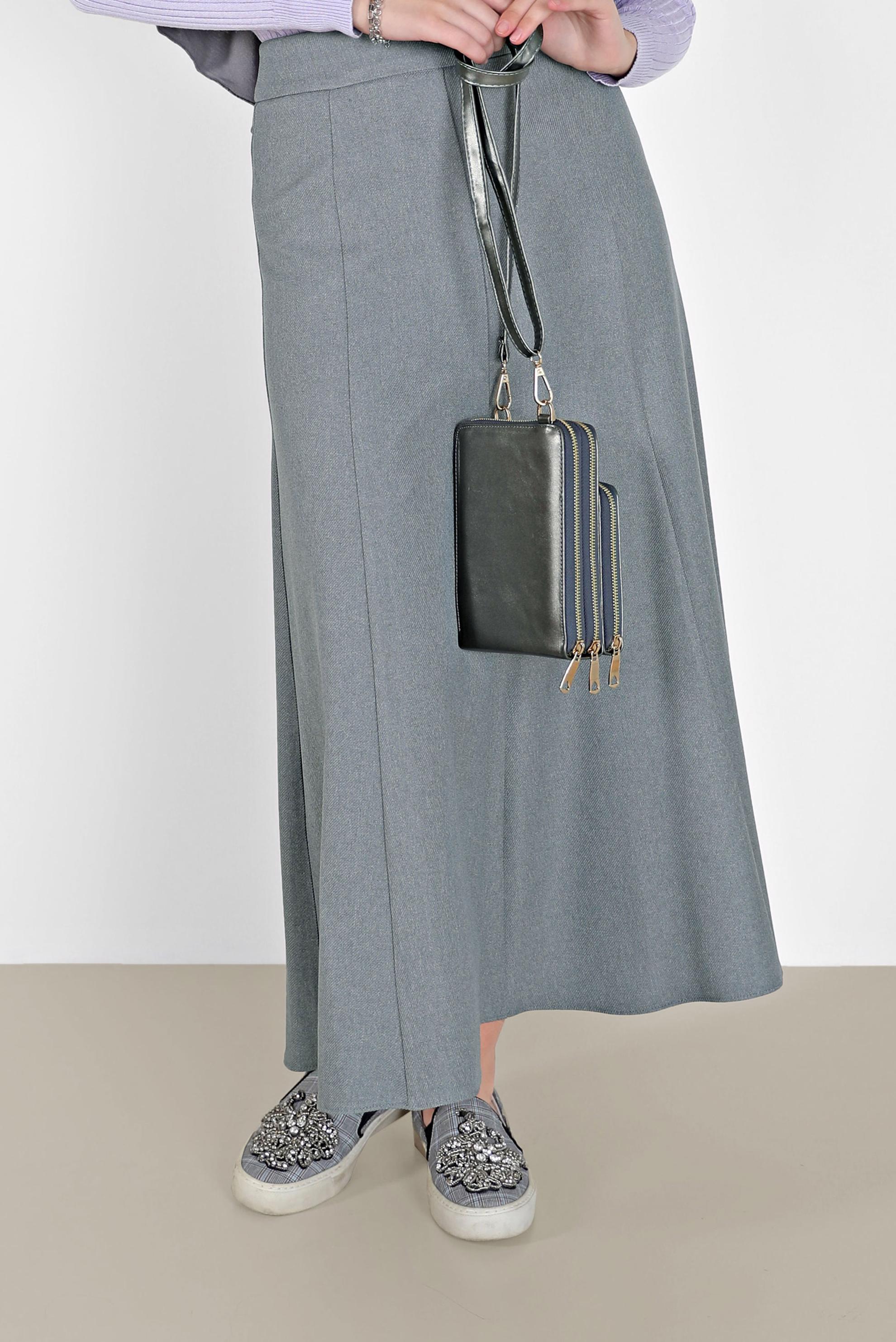 Hijab clothing GREY PANELLED BELL SKIRT 60208 