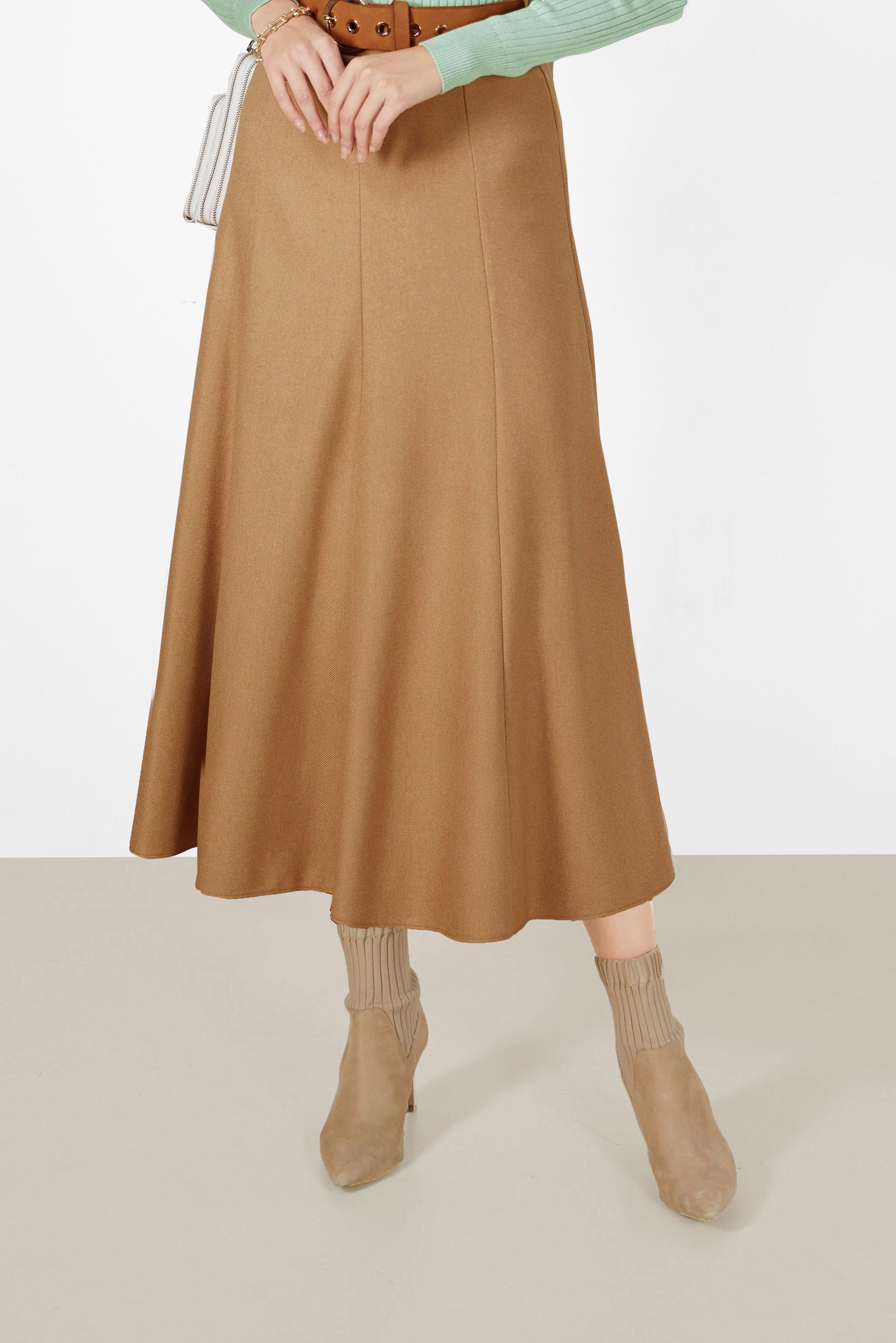 Tesettür giyim SARI PARÇALI ÇAN ETEK 60208 