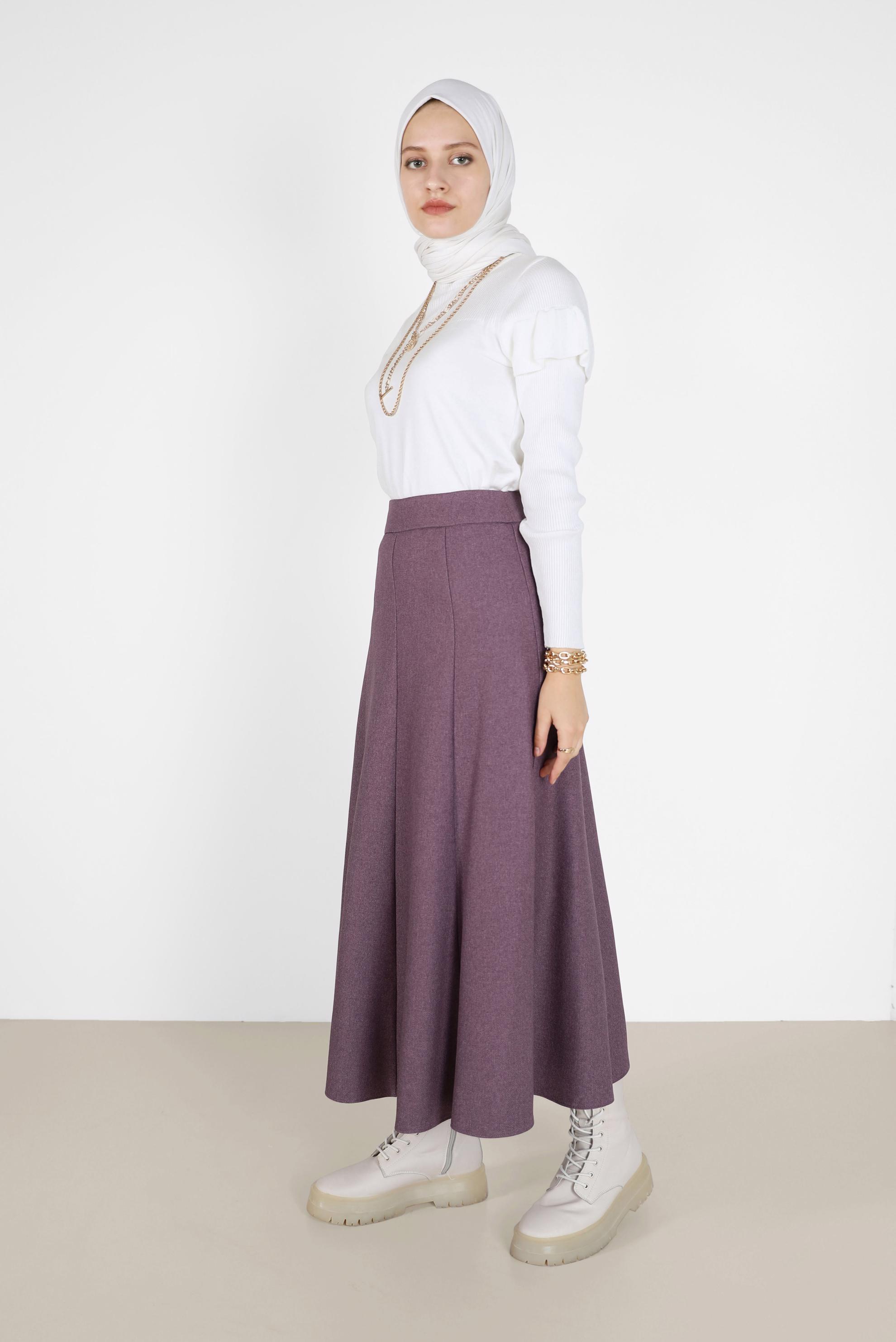 Vêtements hijab POURPRE JUPE CLOCHE À PANNEAUX 60208