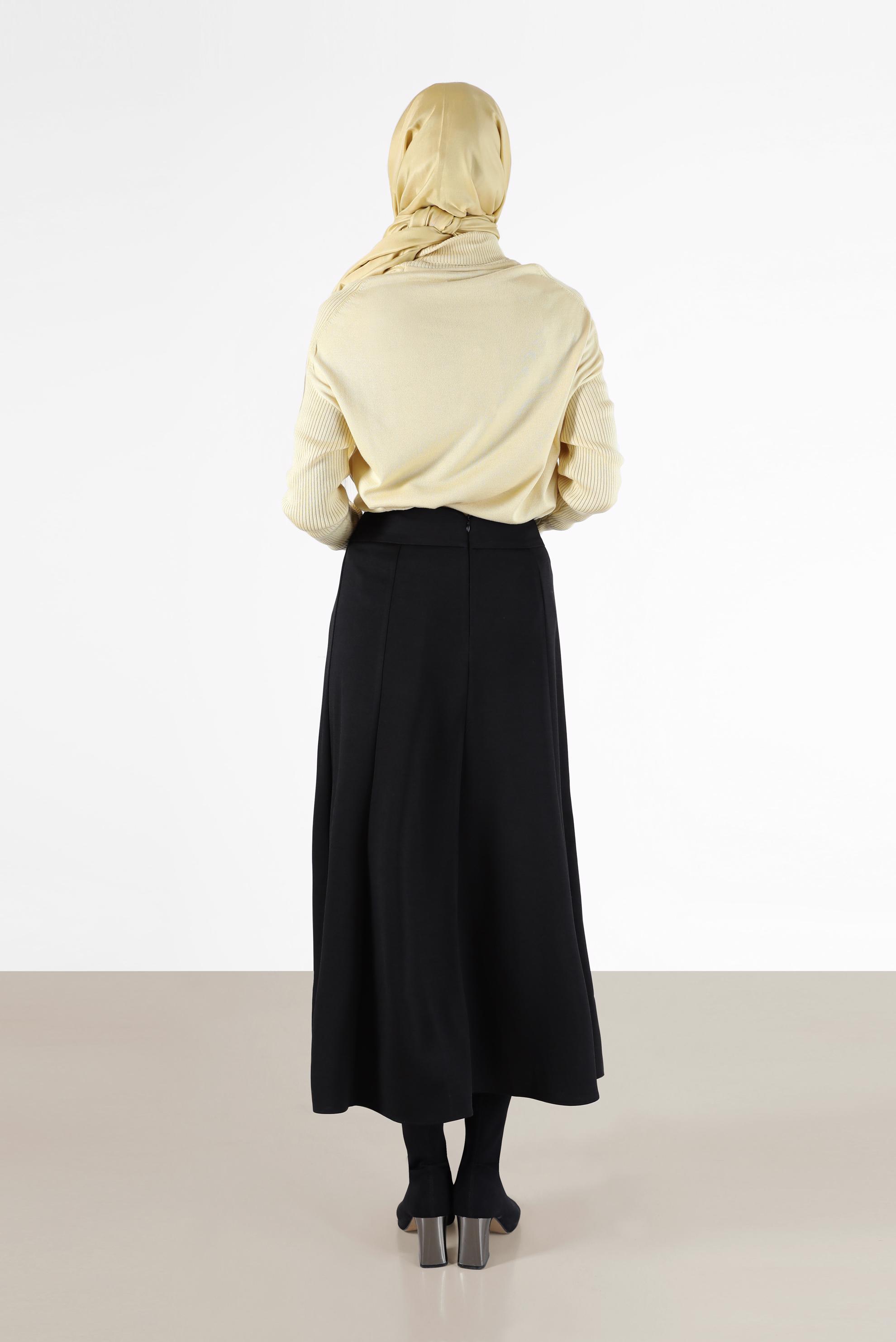 Hijab clothing BLACK PANELLED SKIRT 60212