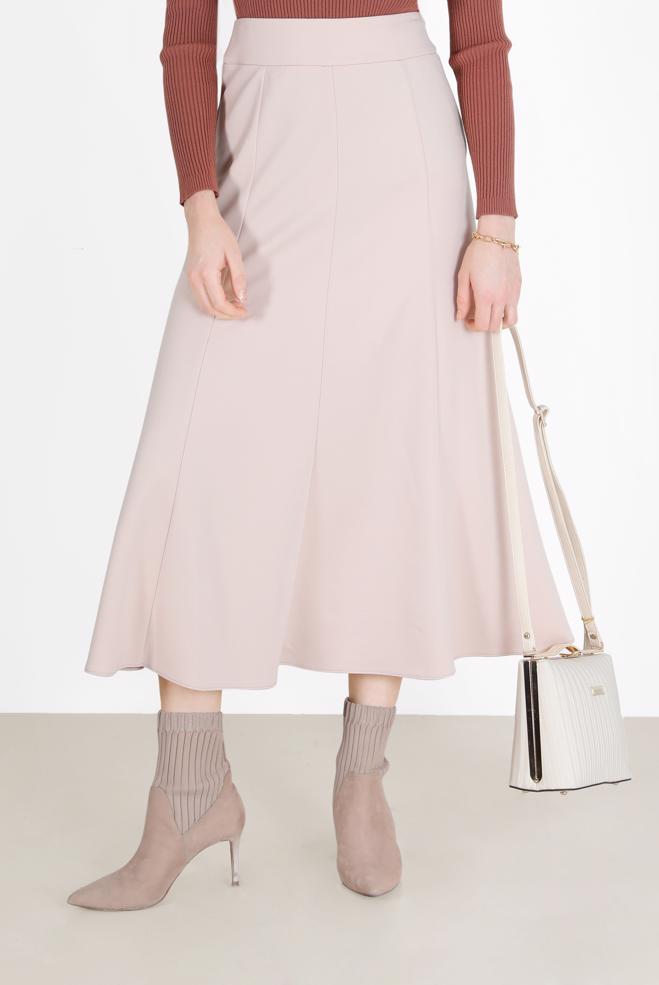 Tesettür giyim BEJ PARÇALI ETEK 60212  - ALVİNA