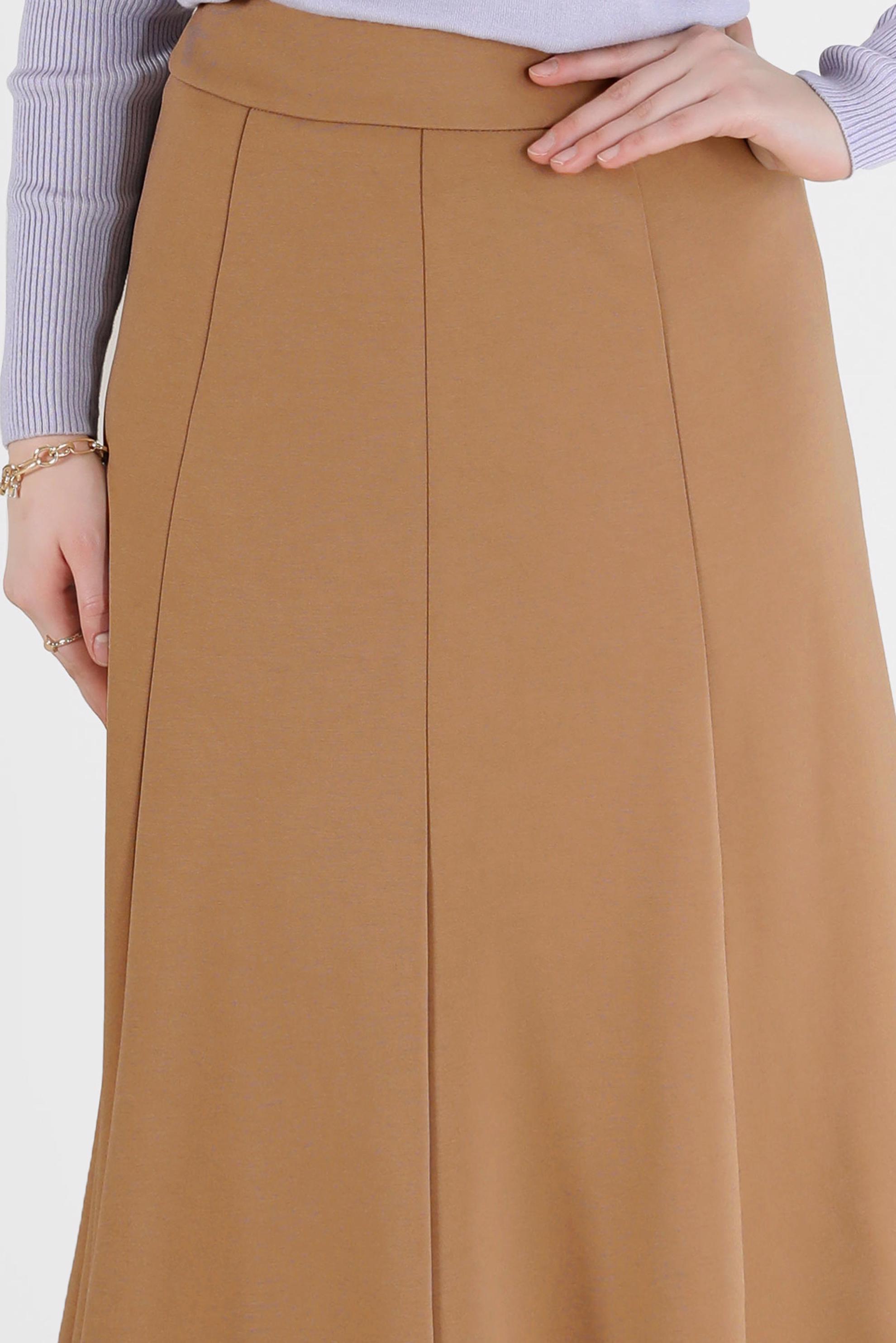 Tesettür giyim TABA PARÇALI ETEK 60212 