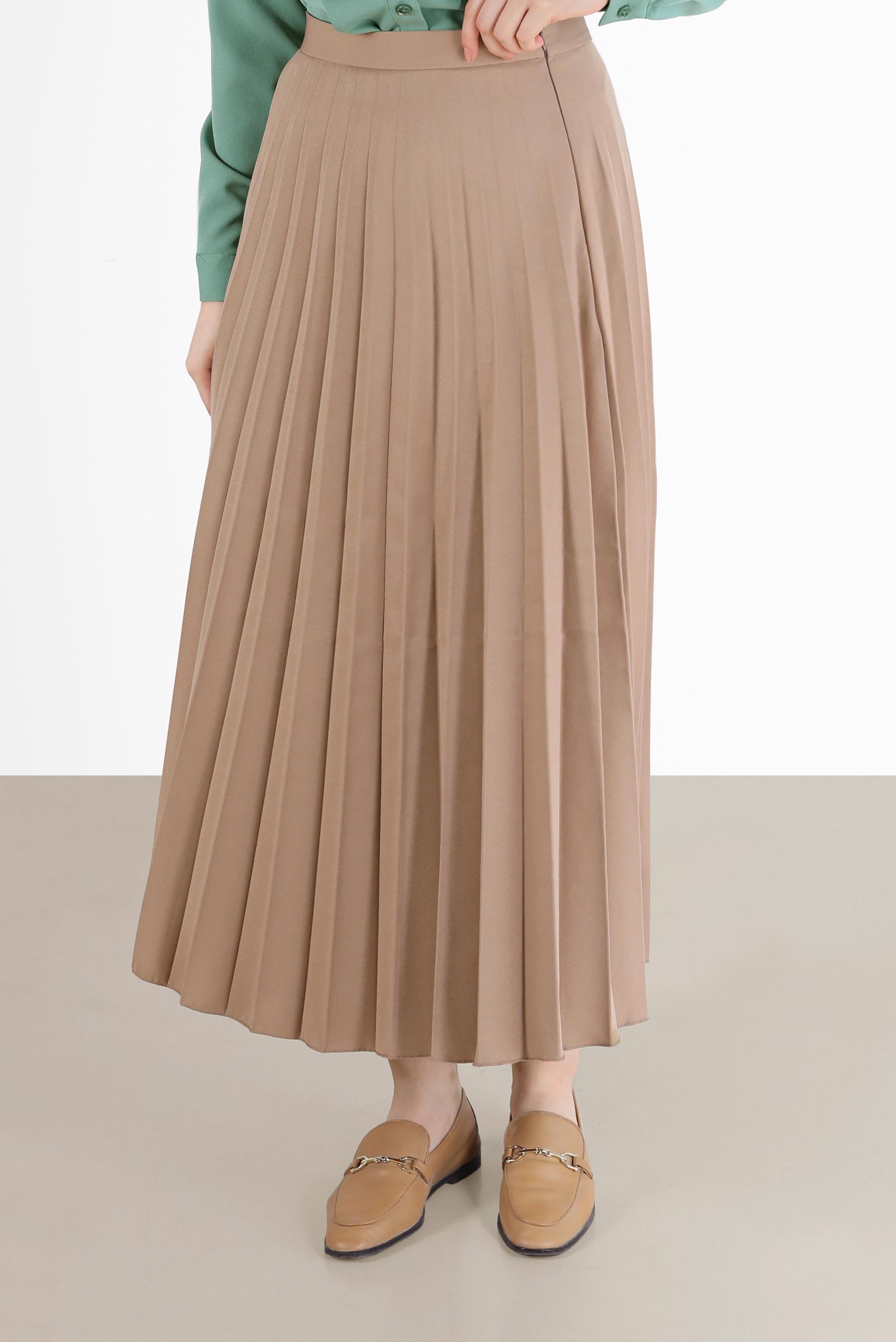 Vêtements hijab BRUN JUPE PLISSÉE EN CRÊPE 60213