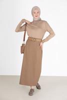 SLIT DETAIL ZIPPERED SKIRT 60215 