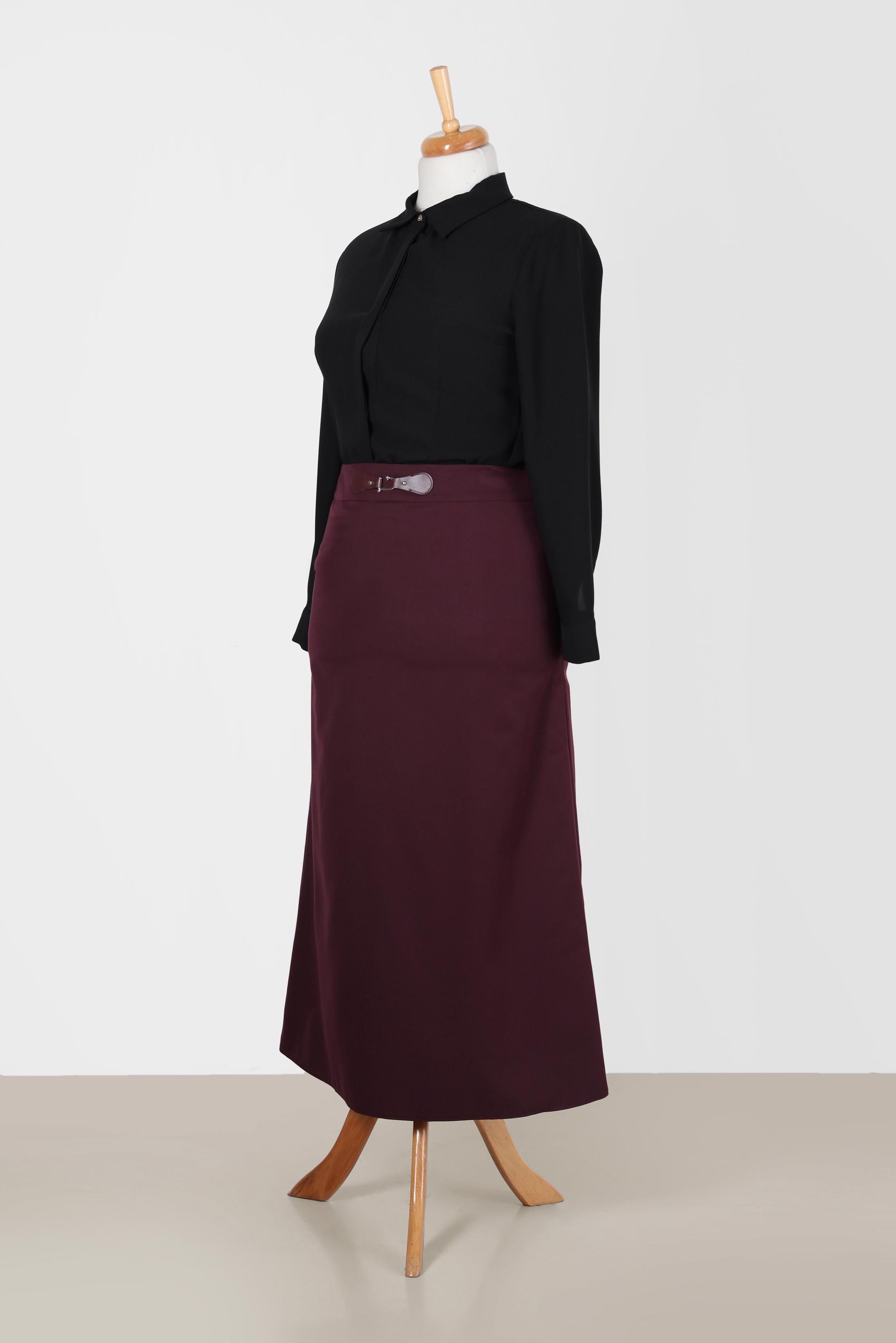 Hijab clothing DAMSON LEATHER DETAIL SKIRT 60217 