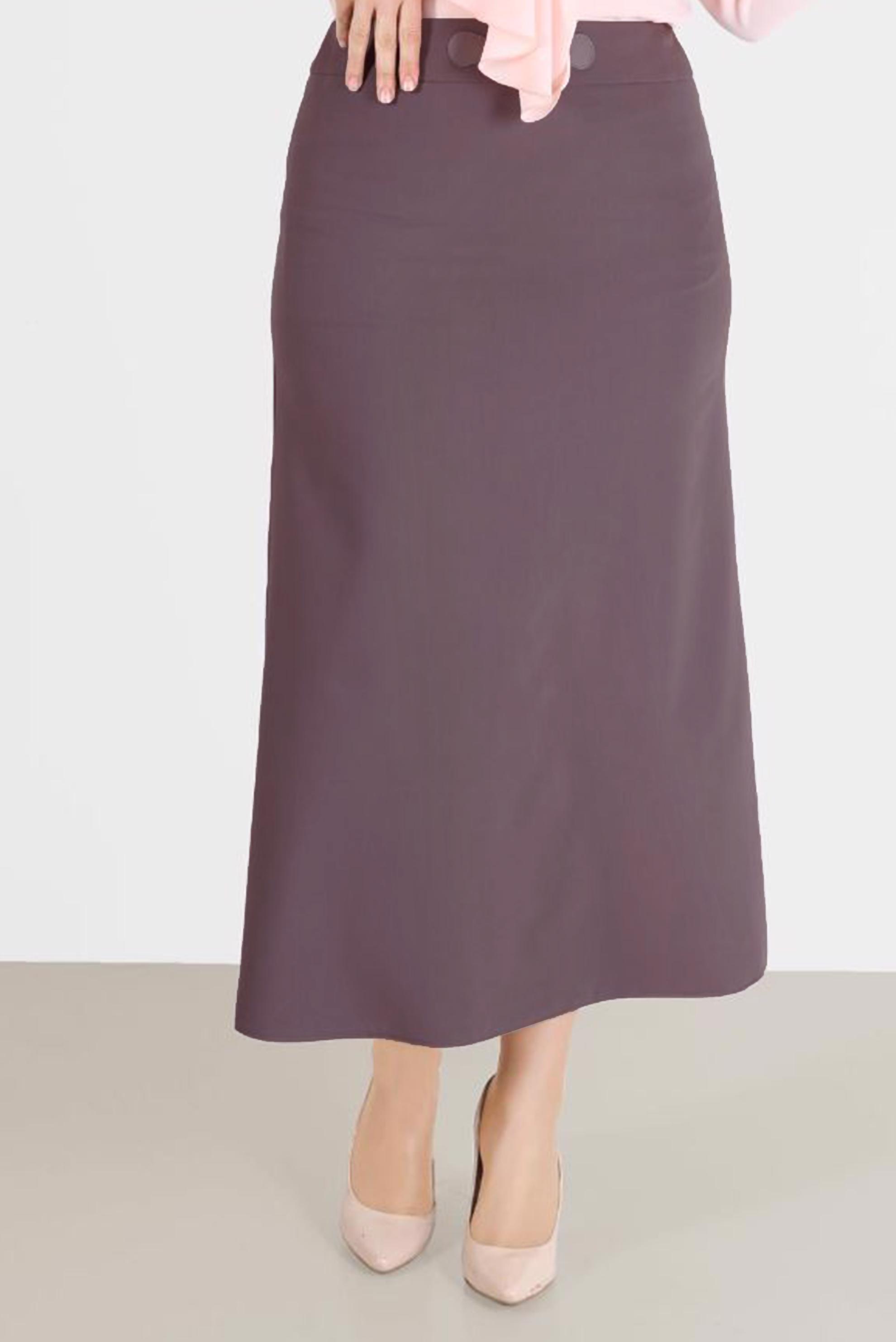 Tesettür giyim PEMBE DERİ DETAYLI BÜYÜK BEDEN ETEK 60217 