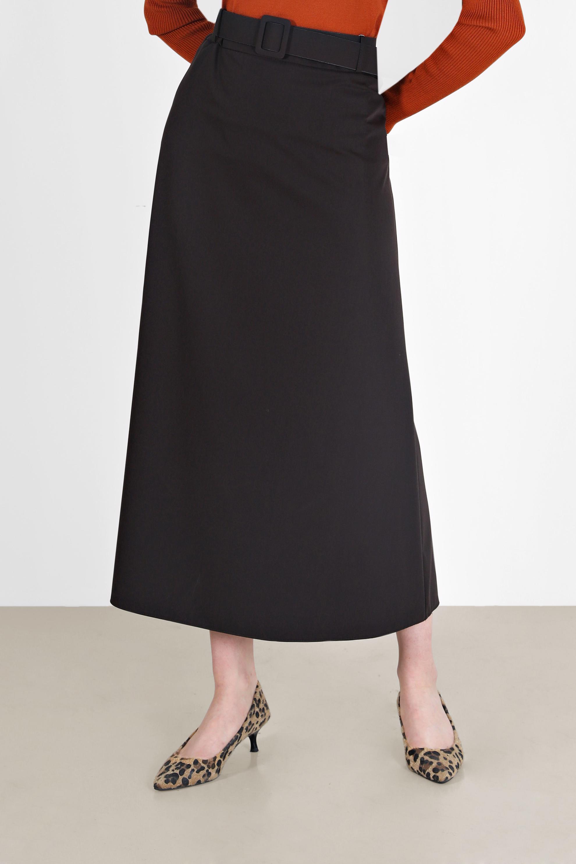 Tesettür giyim KAHVE KLASİK ETEK 60219 