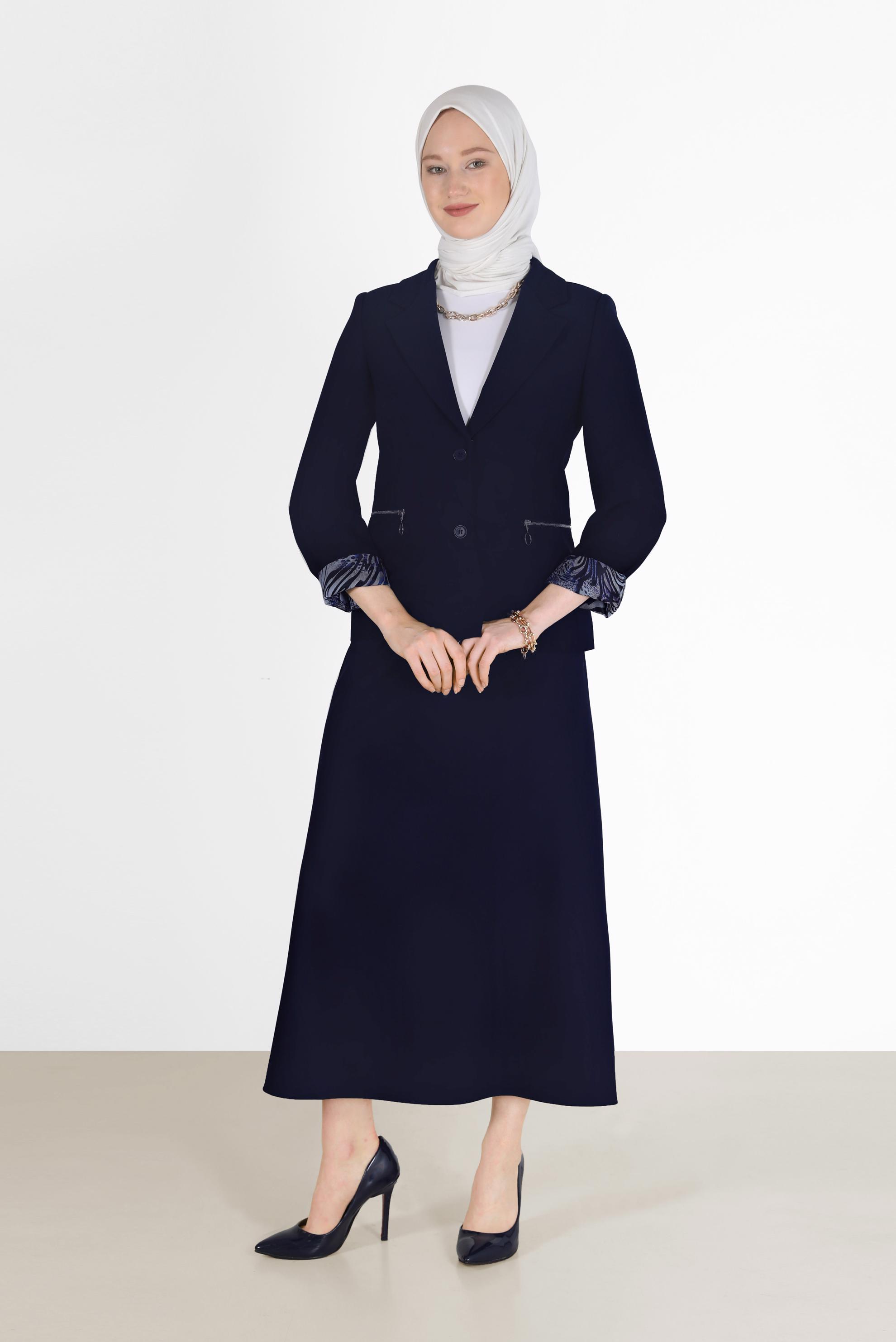 Tesettür giyim LACİVERT KLASİK ETEK 60219 