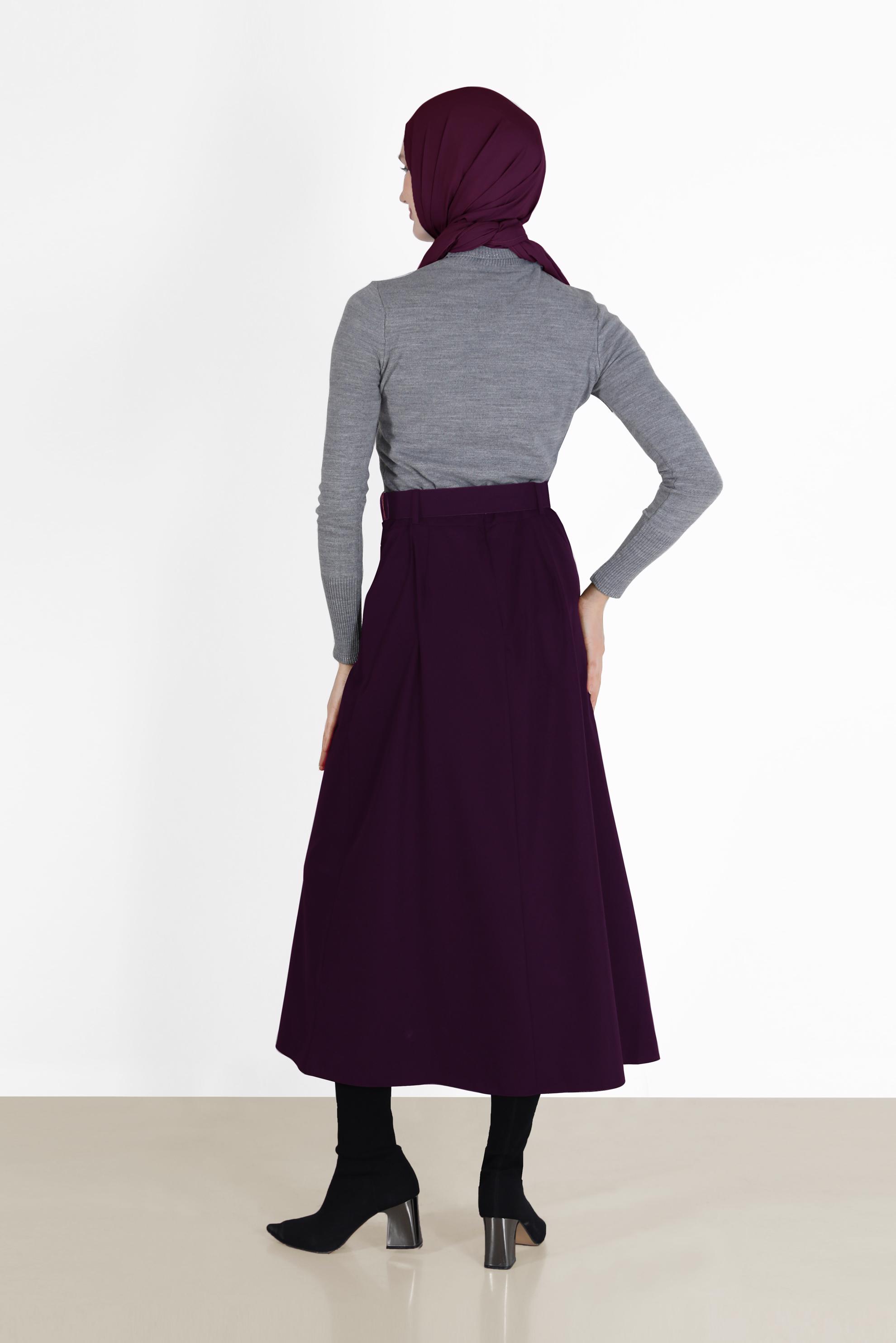 Tesettür giyim MÜRDÜM KLASİK ETEK 60219 