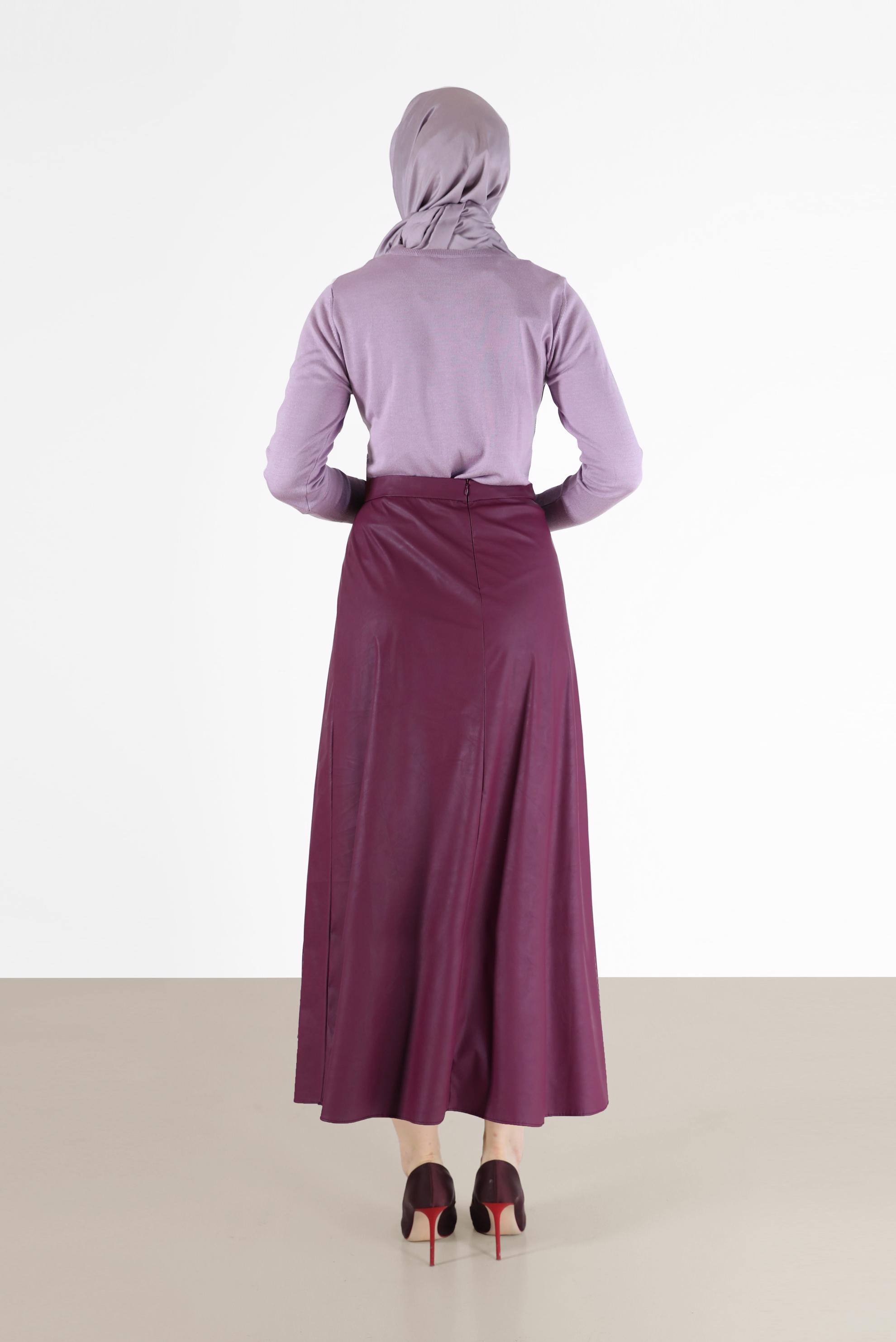 Tesettür giyim BORDO GENİŞ KESİM ETEK 60220 