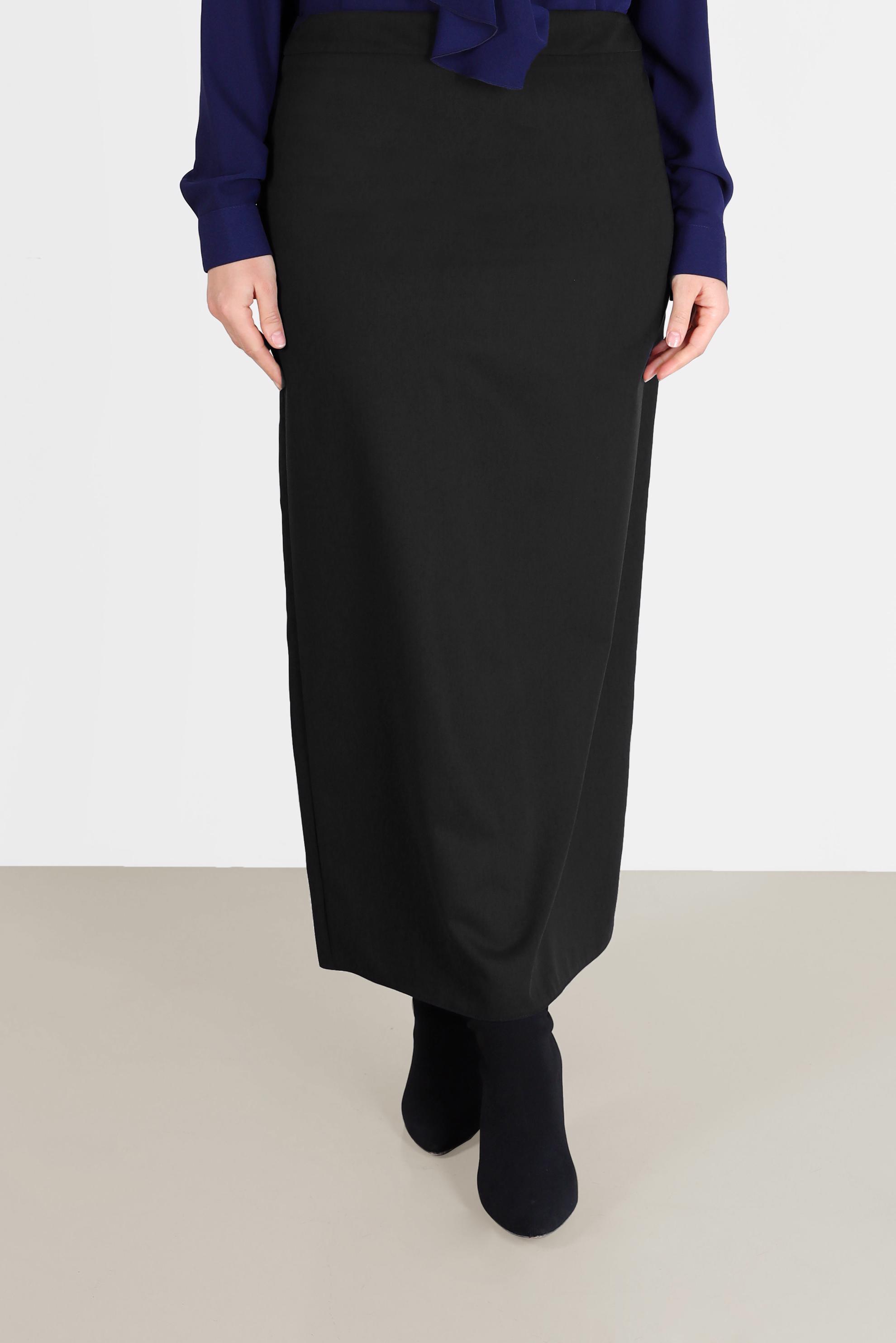 Vêtements hijab NOIR JUPE DROITE AVEC DÉTAIL FENTE 60221