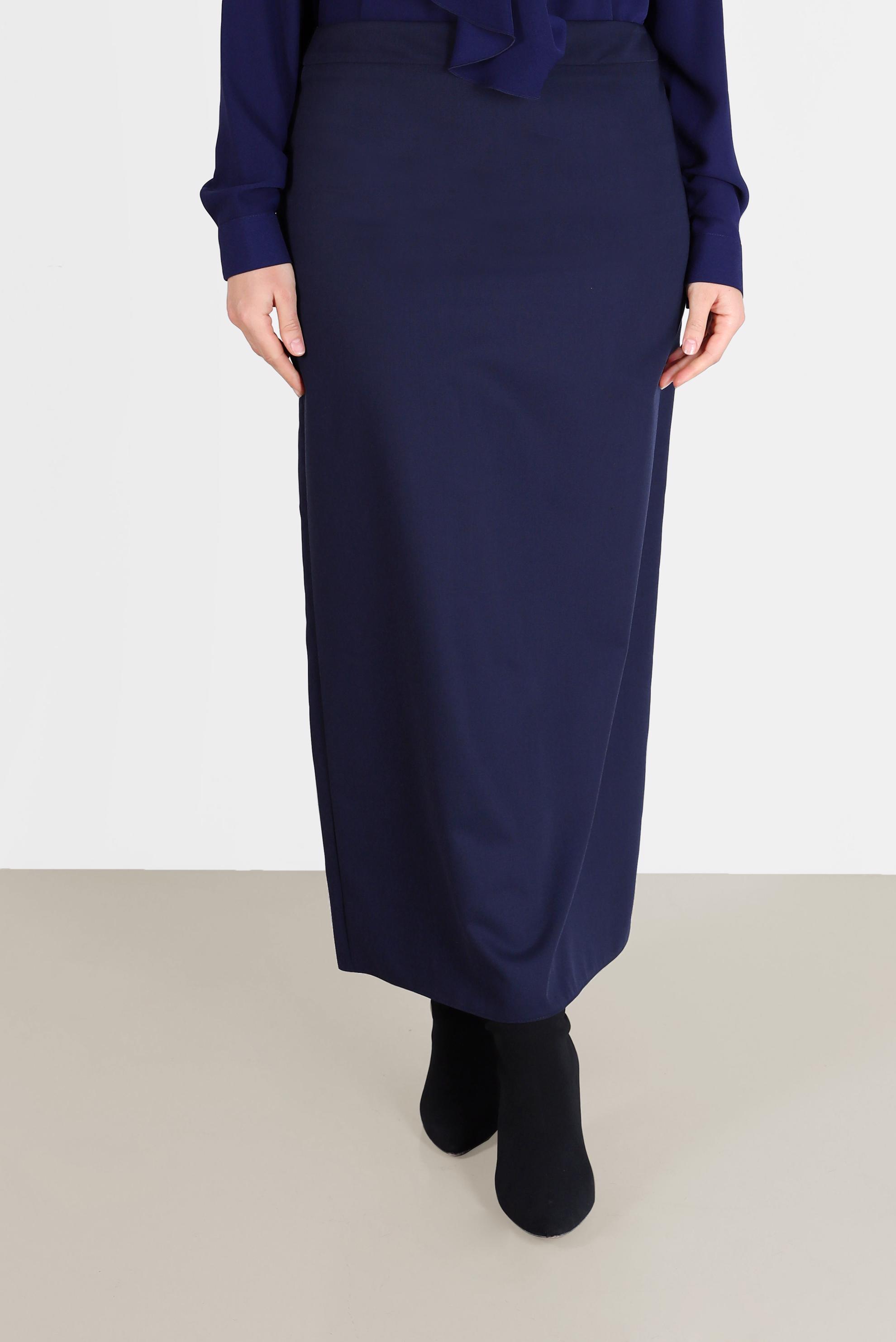 Hijab clothing NAVY BLUE SLIT DETAIL STRAIGHT CUT SKIRT 60221 