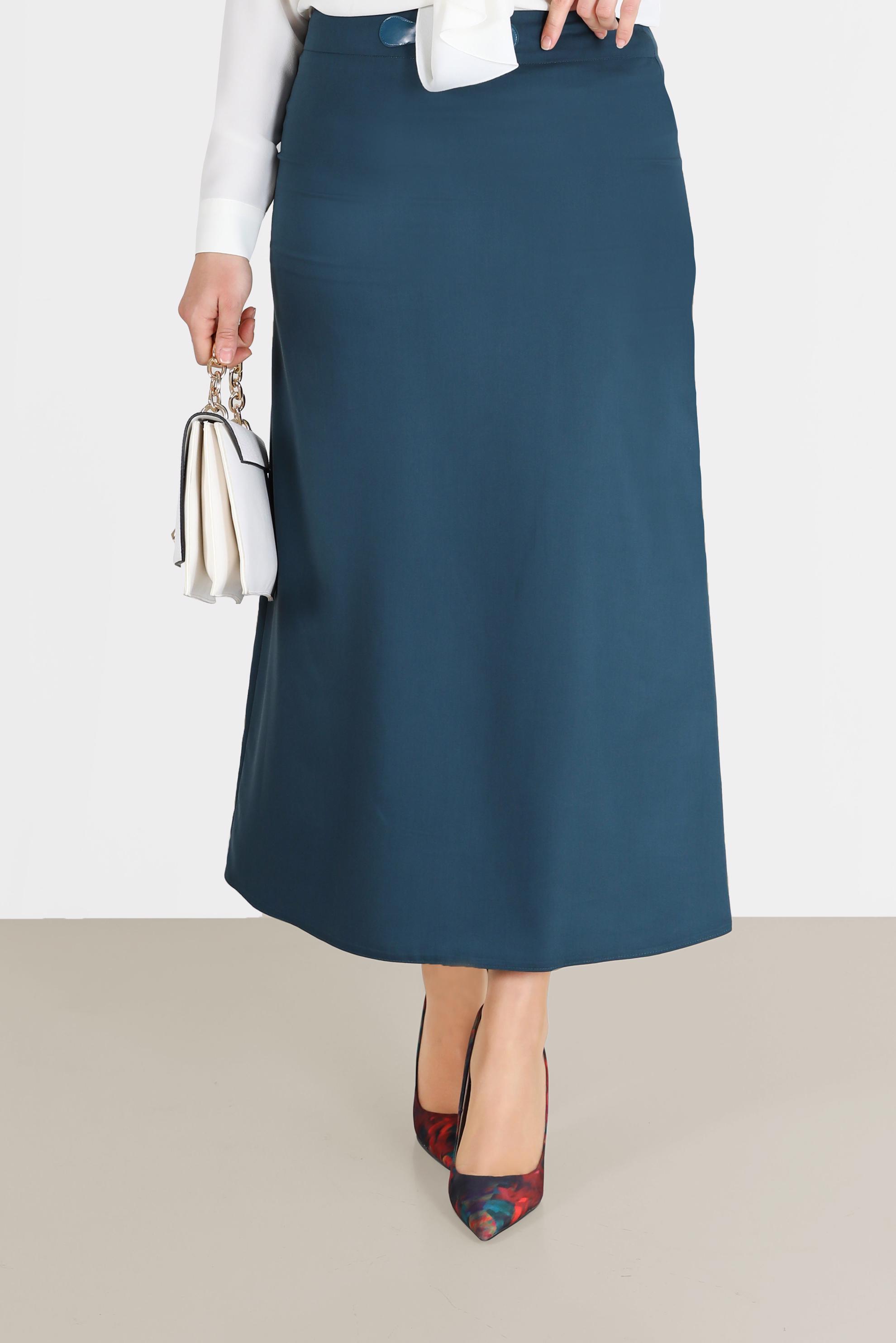 Vêtements hijab VERT JUPE DROITE AVEC DÉTAIL FENTE 60221