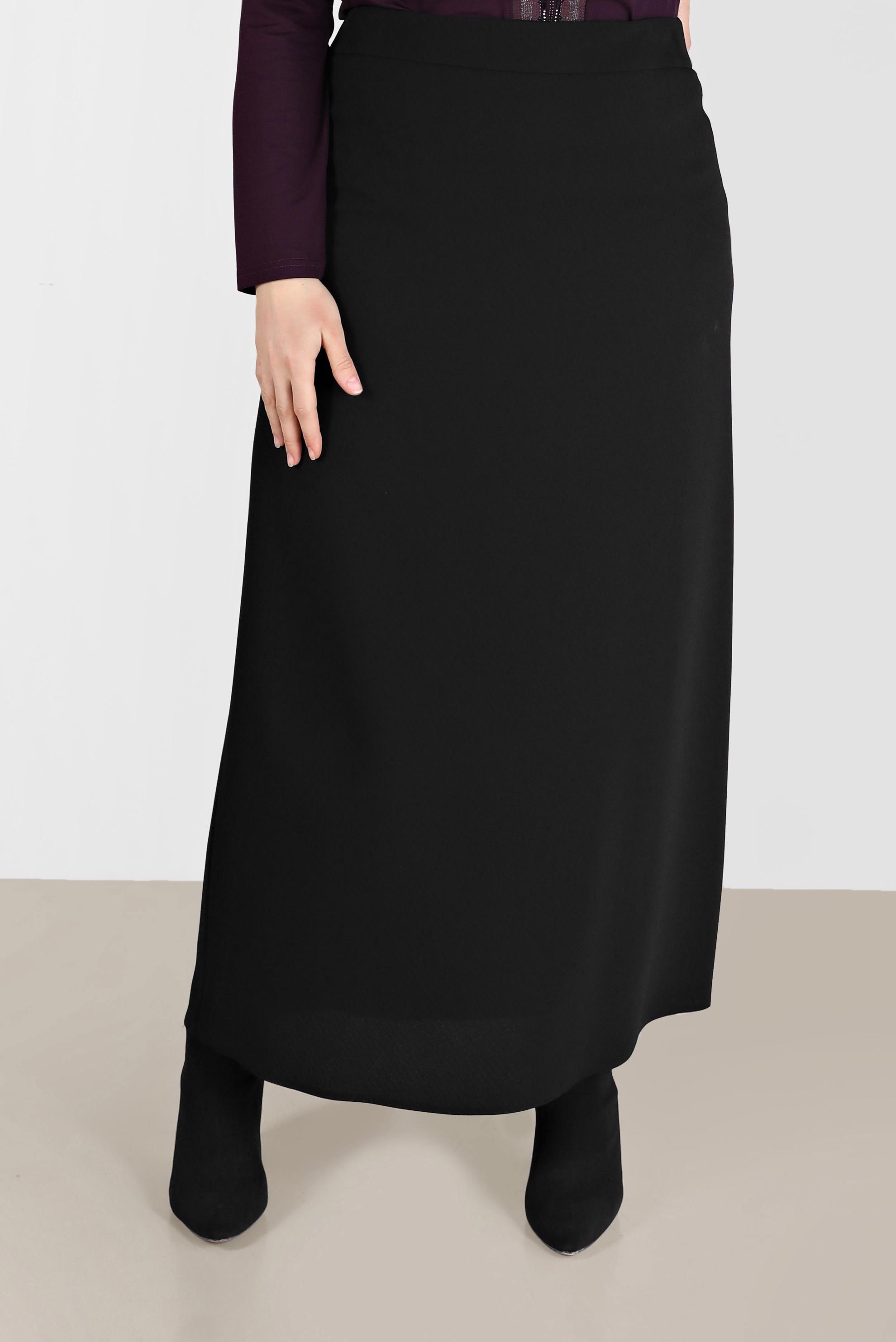 Tesettür giyim SİYAH DÜZ KESİM BÜYÜK BEDEN ETEK 60223 