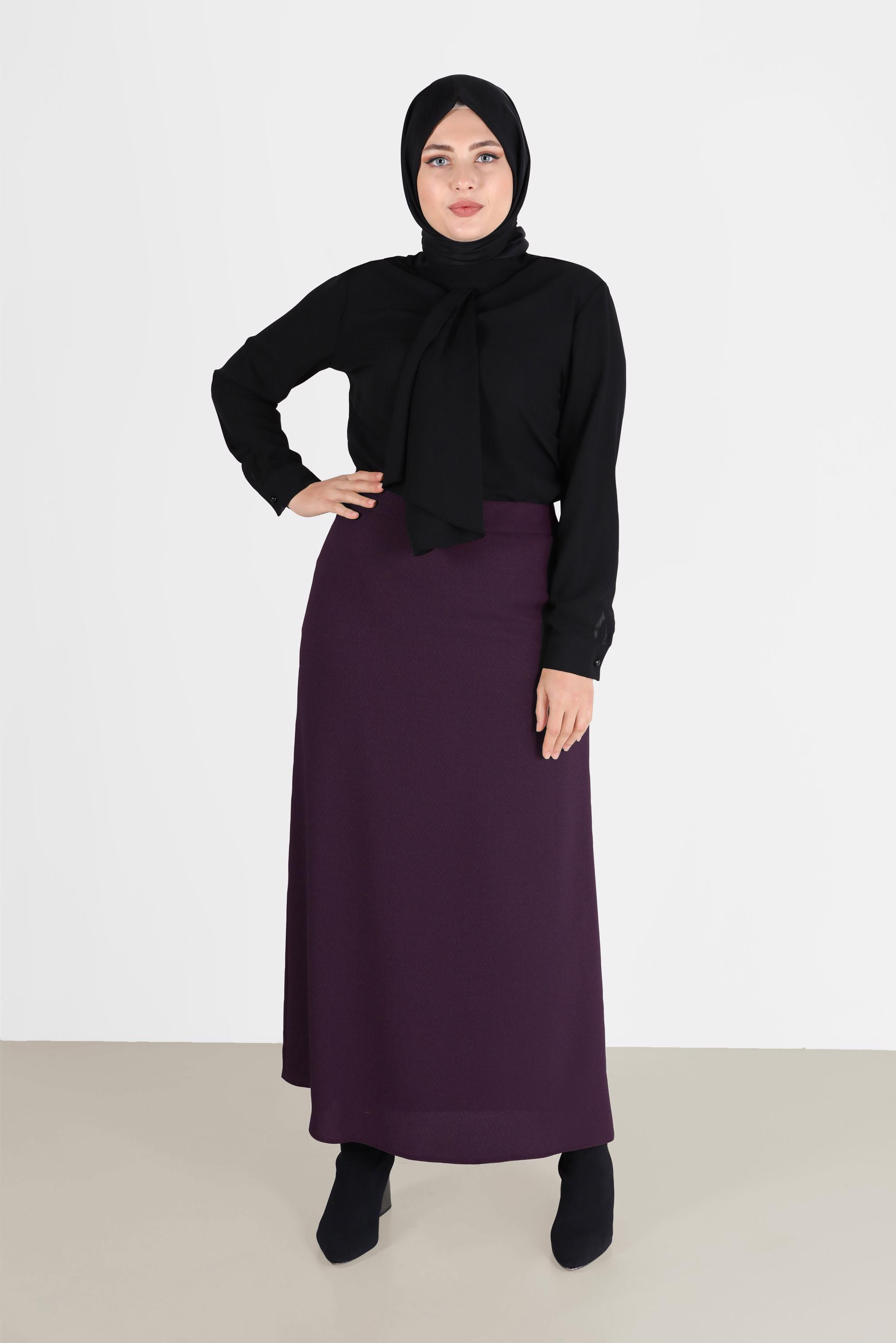 Vêtements hijab PRUNE JUPE COUPE DROITE 60223