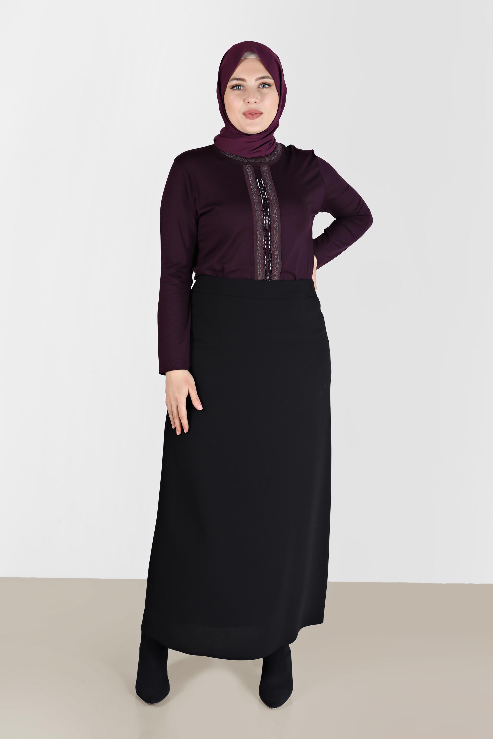 Hijab clothing NAVY BLUE STRAIGHT CUT SKIRT 60223 