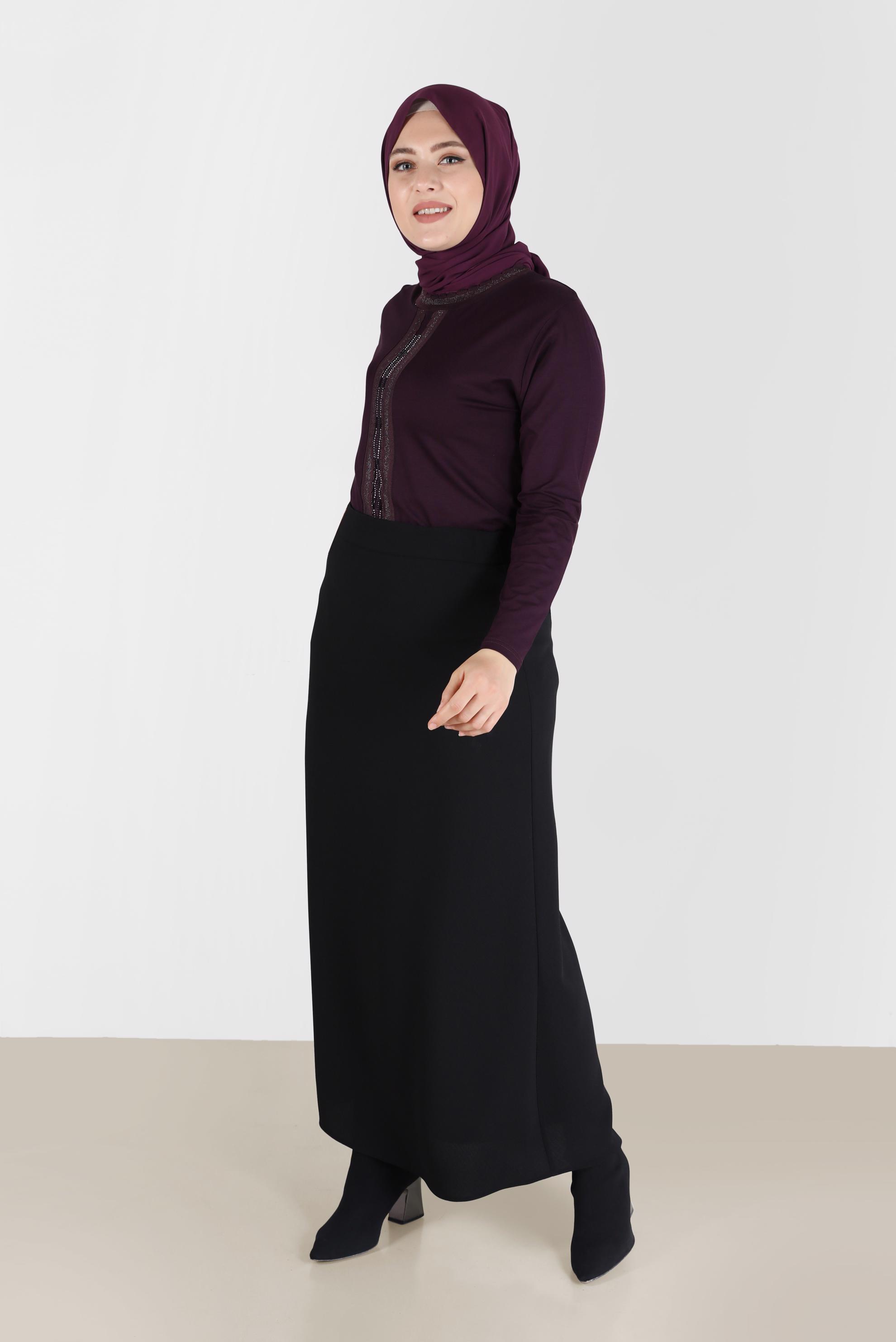 Hijab clothing NAVY BLUE STRAIGHT CUT SKIRT 60223 