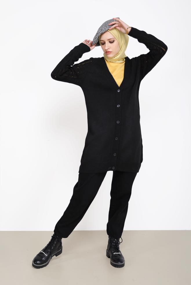 Vêtements hijab  CARDIGAN MAILLE BOUTONS 42064 - ALVİNA