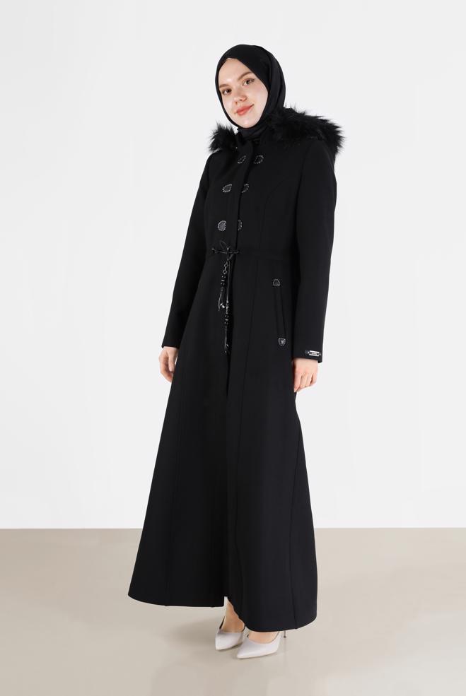 Vêtements hijab NOIR 90216 WİNTER JELENA MANTO 40/48 TEK42 - ALVİNA