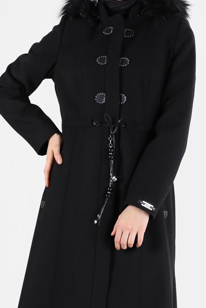 Vêtements hijab NOIR 90216 WİNTER JELENA MANTO 40/48 TEK42 - ALVİNA