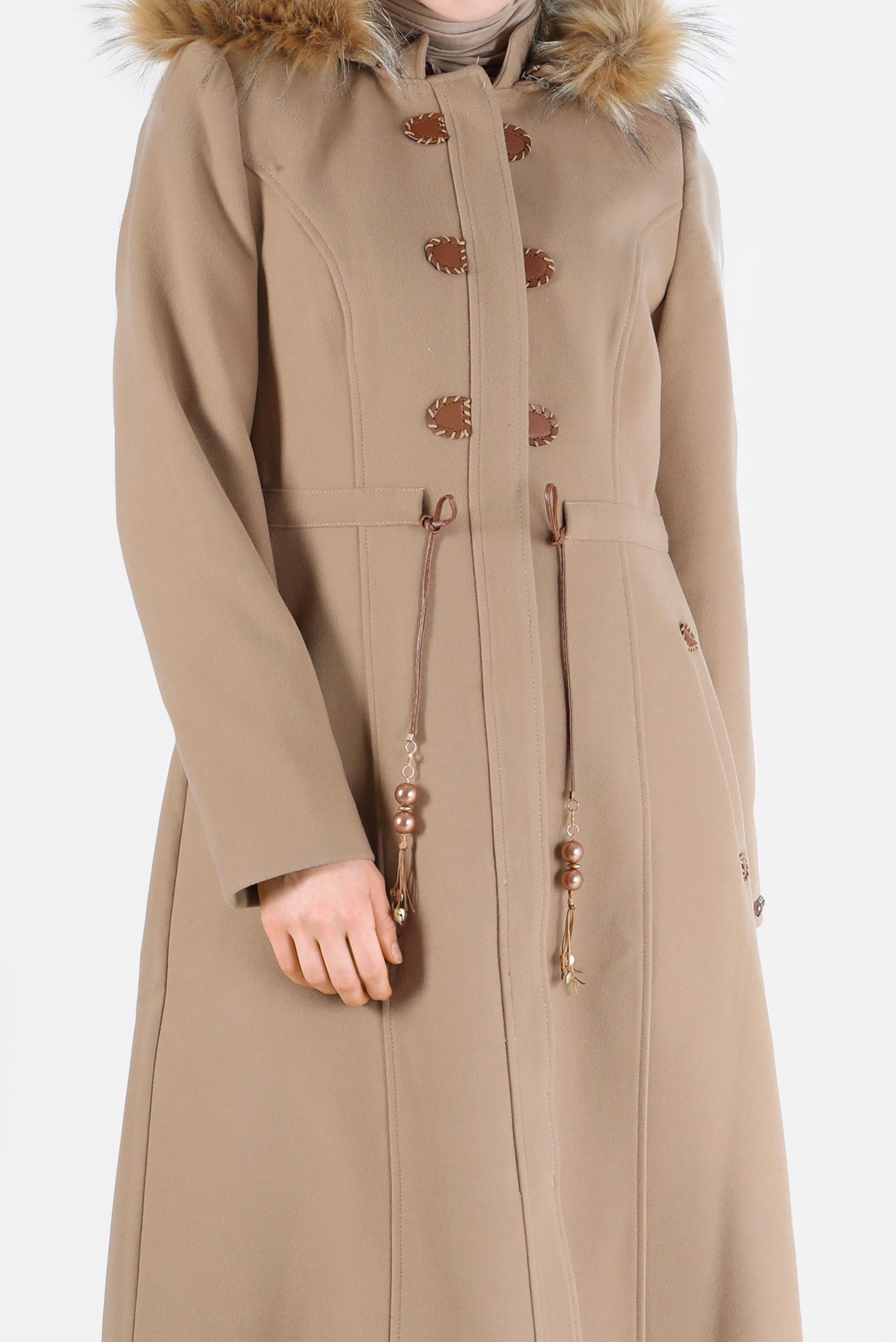 Vêtements hijab BRUN 90216 WİNTER JELENA MANTO 40/48 TEK42