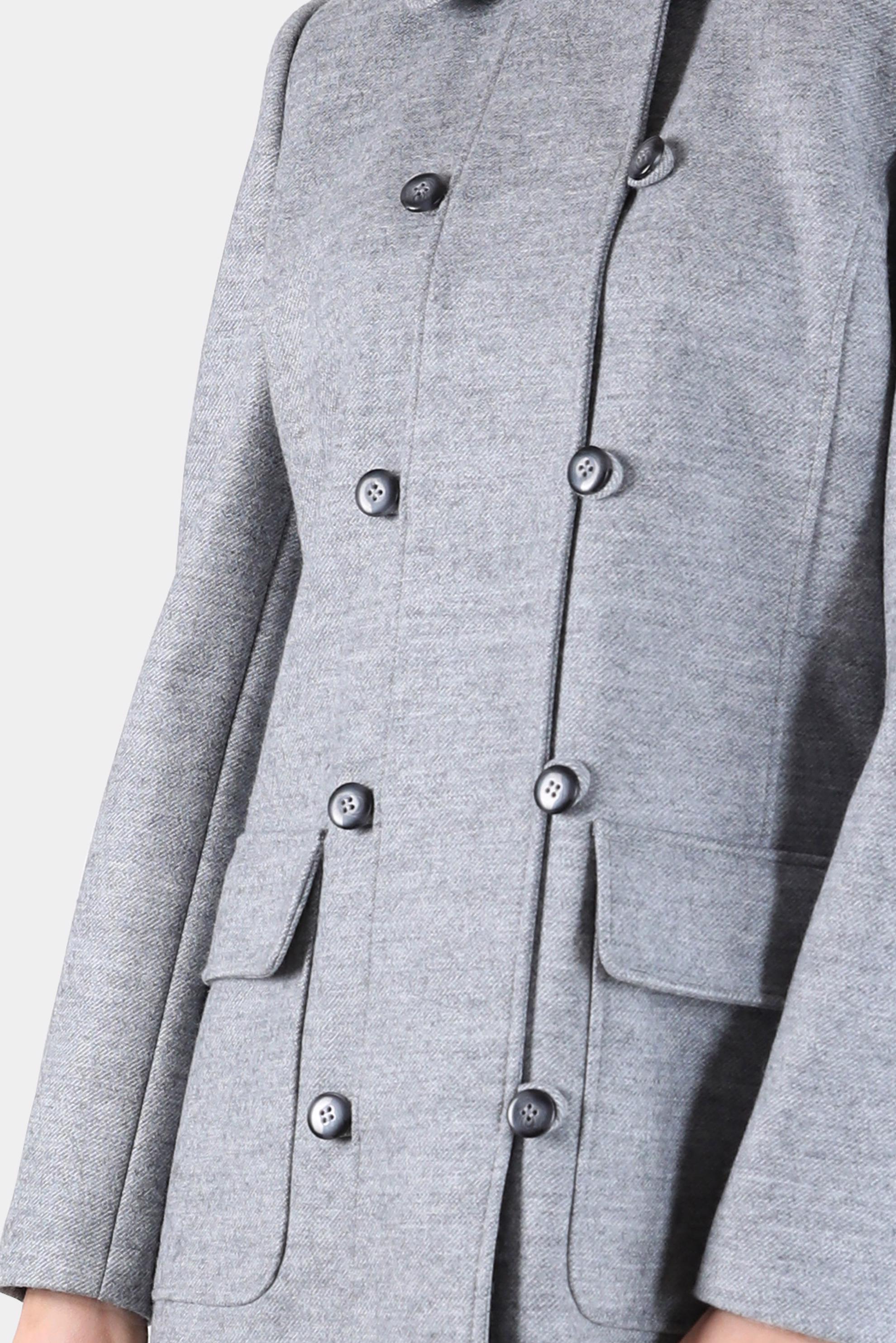 Tesettür giyim GRİ DÜĞMELİ KAPÜŞONLU KABAN 90242 