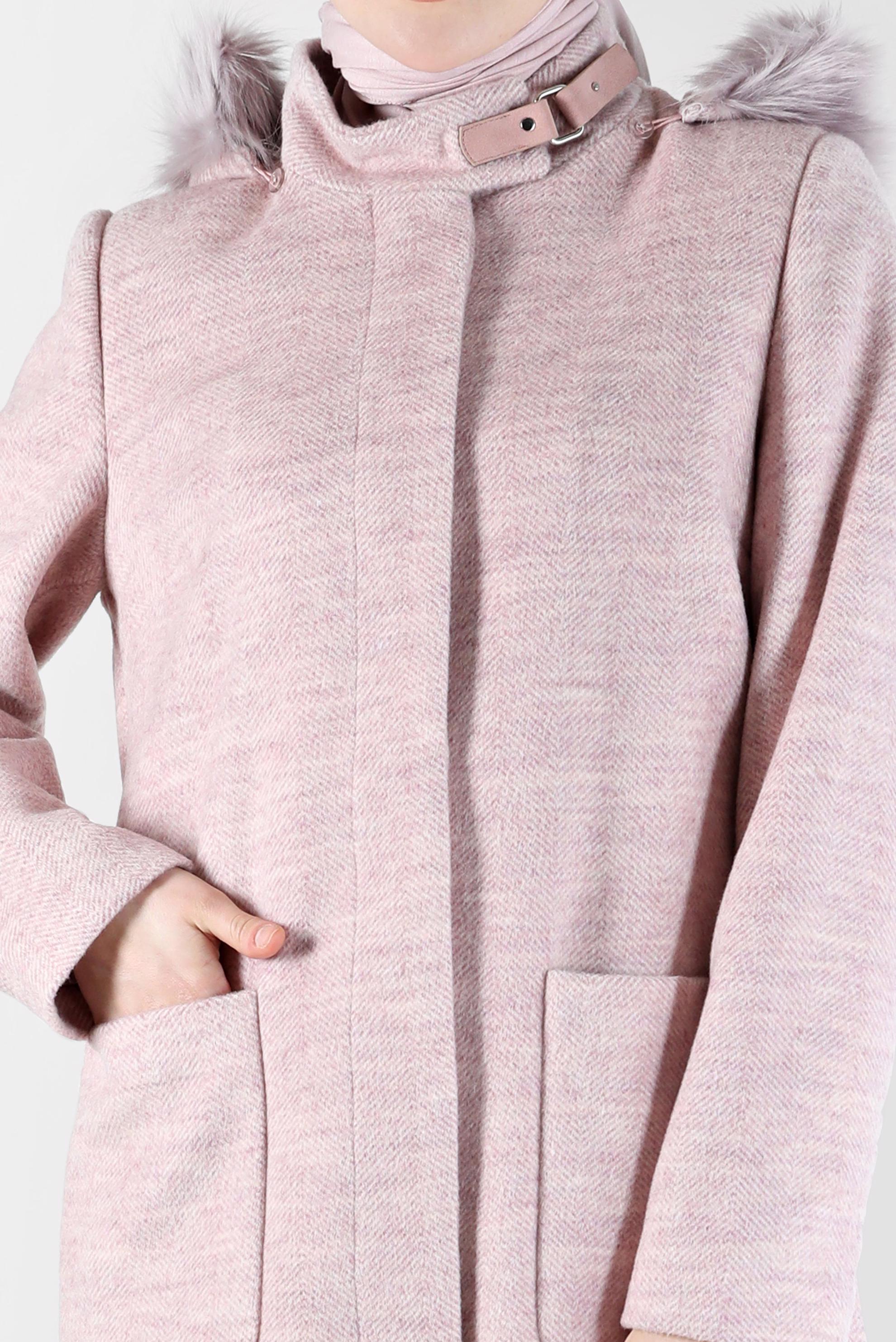 Vêtements hijab POUDRE MANTEAU EN MAILLE À CHEVRONS AVEC POCHE 90281