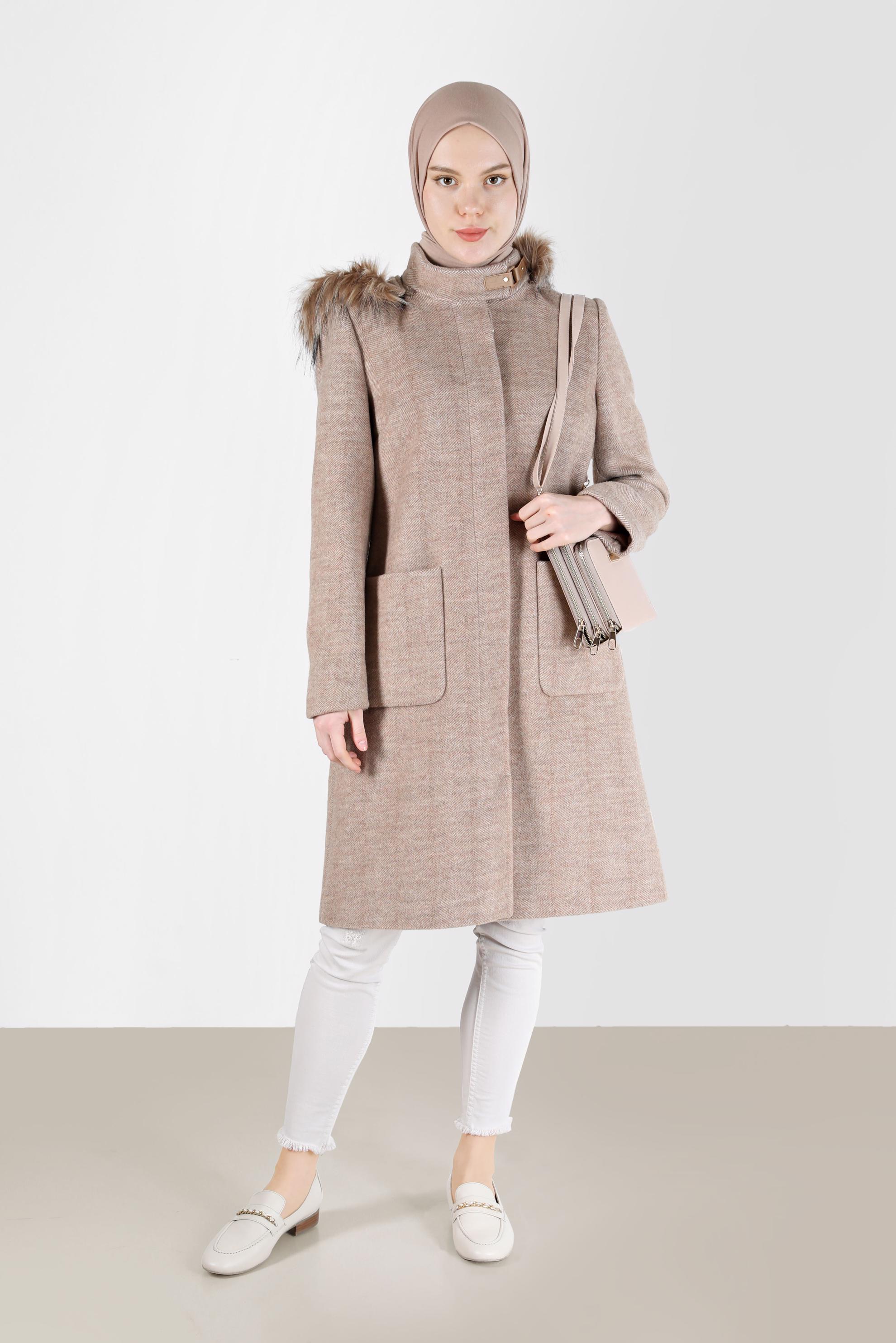 Vêtements hijab VISON MANTEAU EN MAILLE À CHEVRONS AVEC POCHE 90281