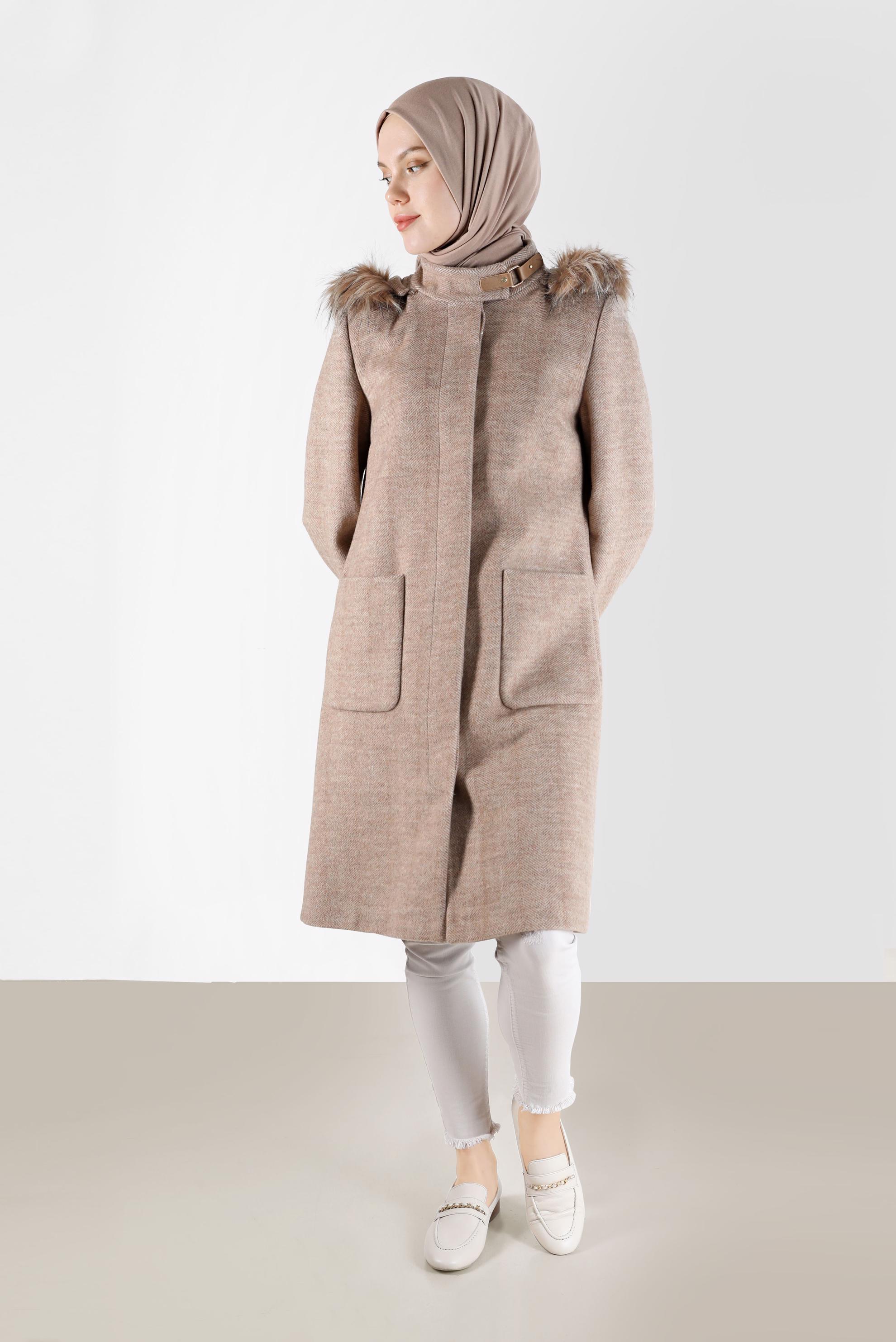 Vêtements hijab VISON MANTEAU EN MAILLE À CHEVRONS AVEC POCHE 90281