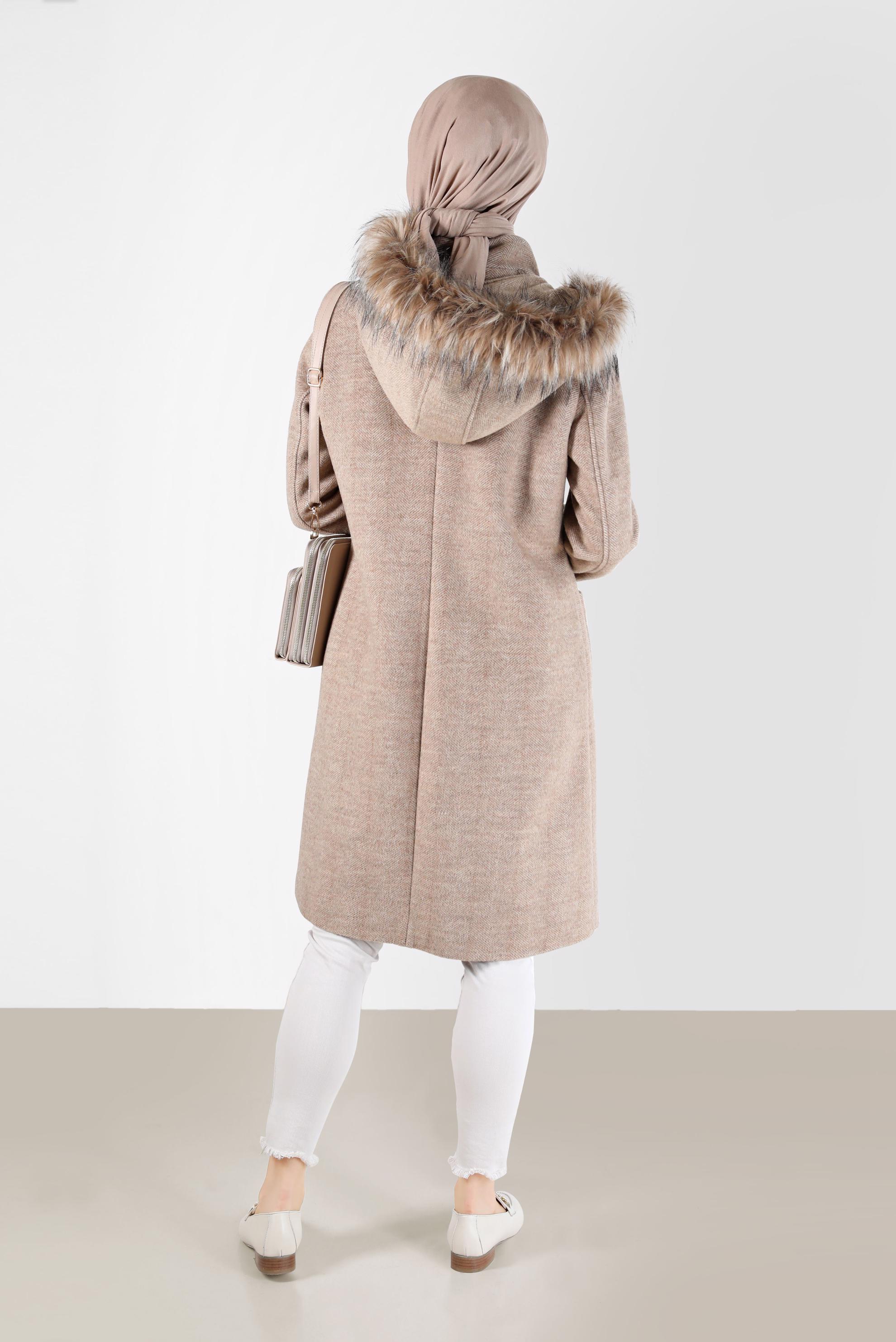 Vêtements hijab VISON MANTEAU EN MAILLE À CHEVRONS AVEC POCHE 90281