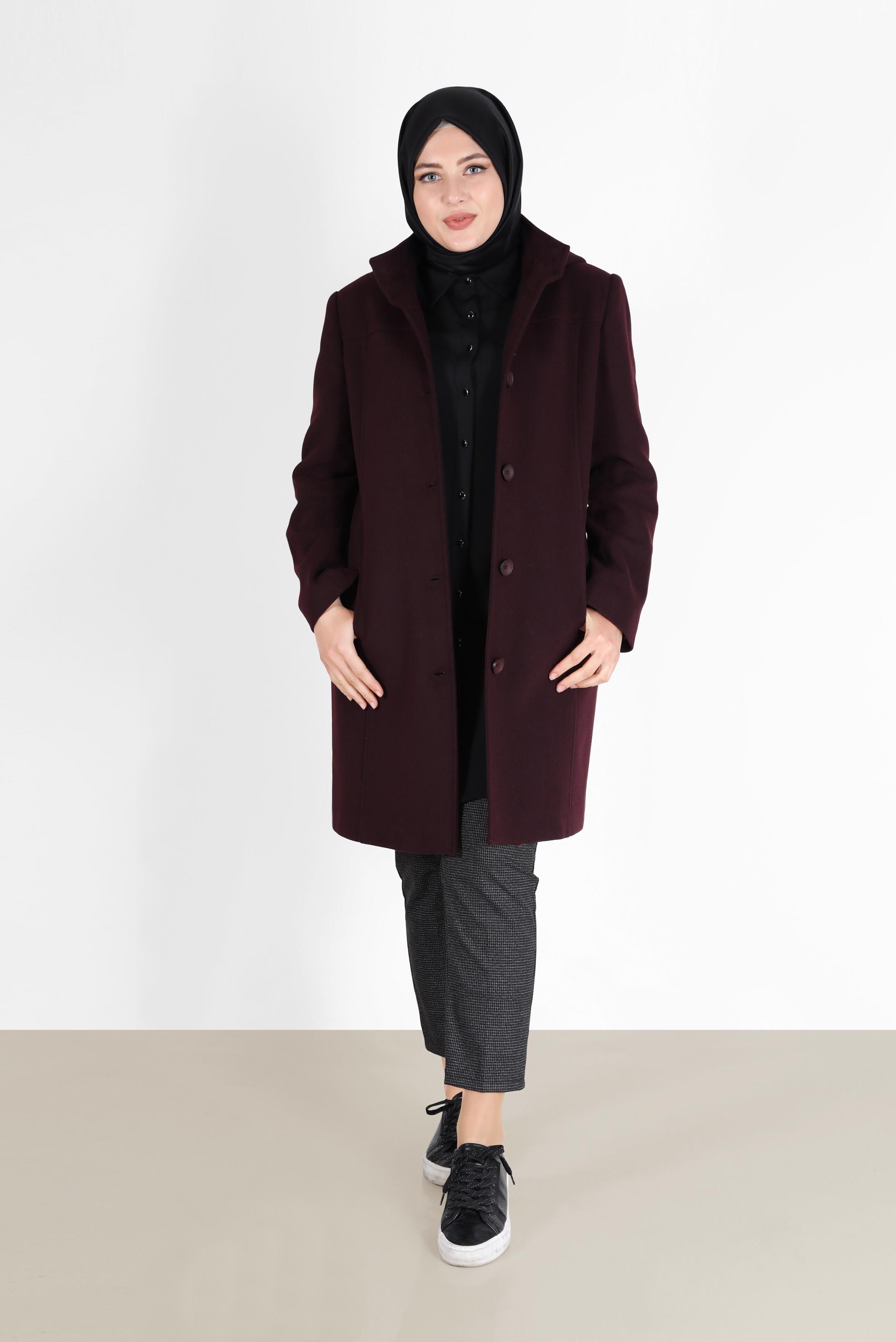 Hijab clothing DAMSON BUTTONED HOODED COAT 90283 