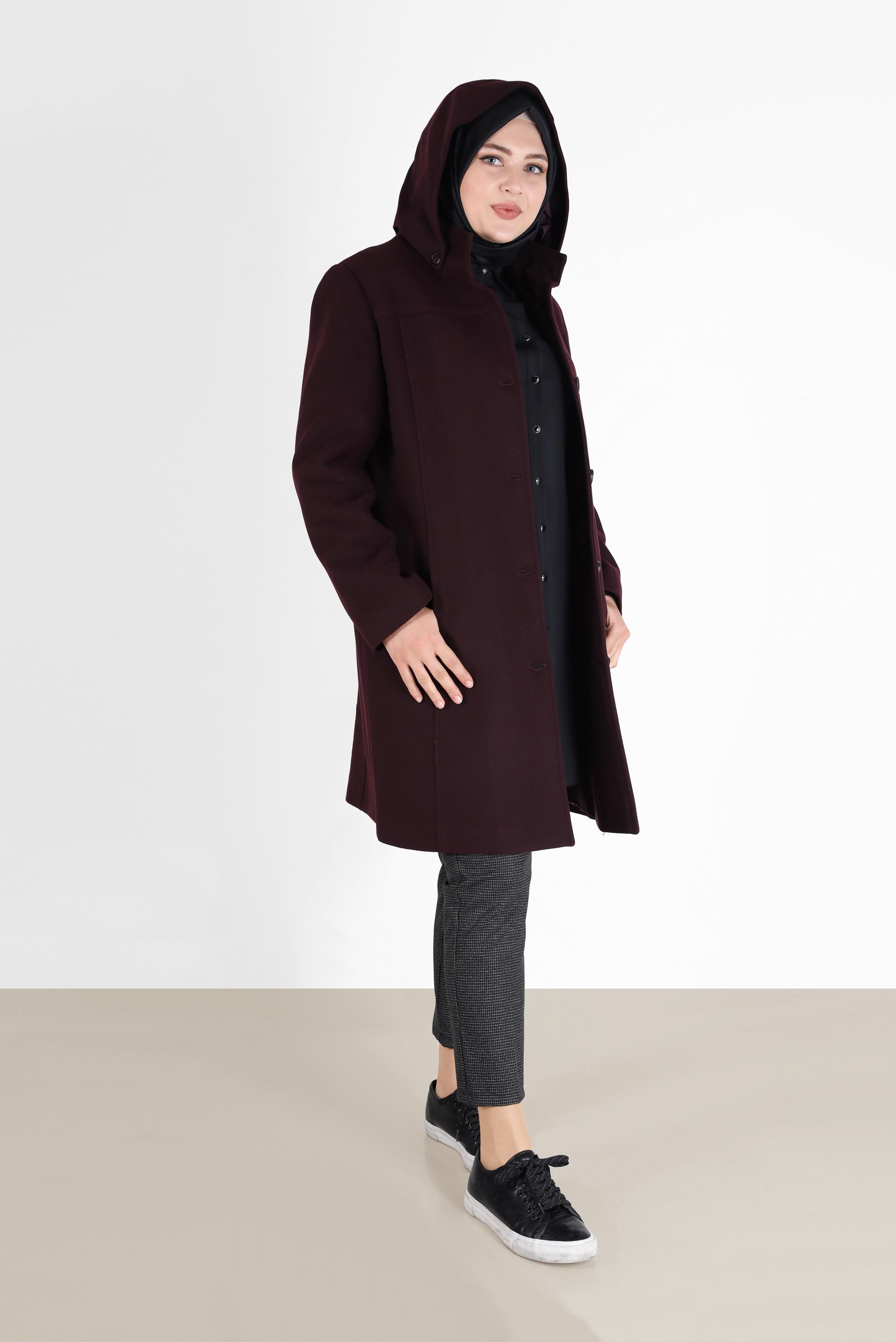 Hijab clothing DAMSON BUTTONED HOODED COAT 90283 