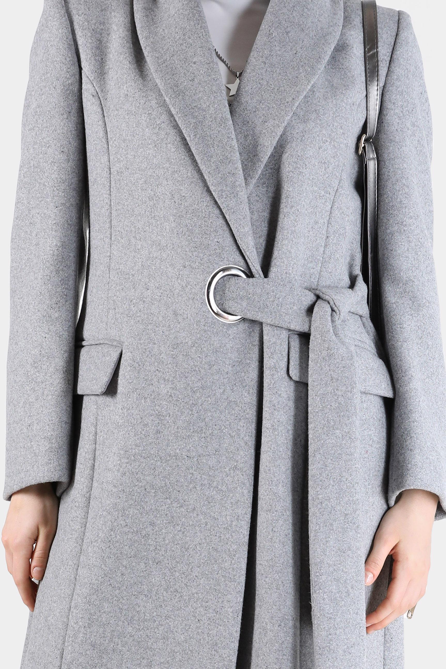 Vêtements hijab GRIS MANTEAU DOUBLE BOUTONNAGE À CEINTURE 90285