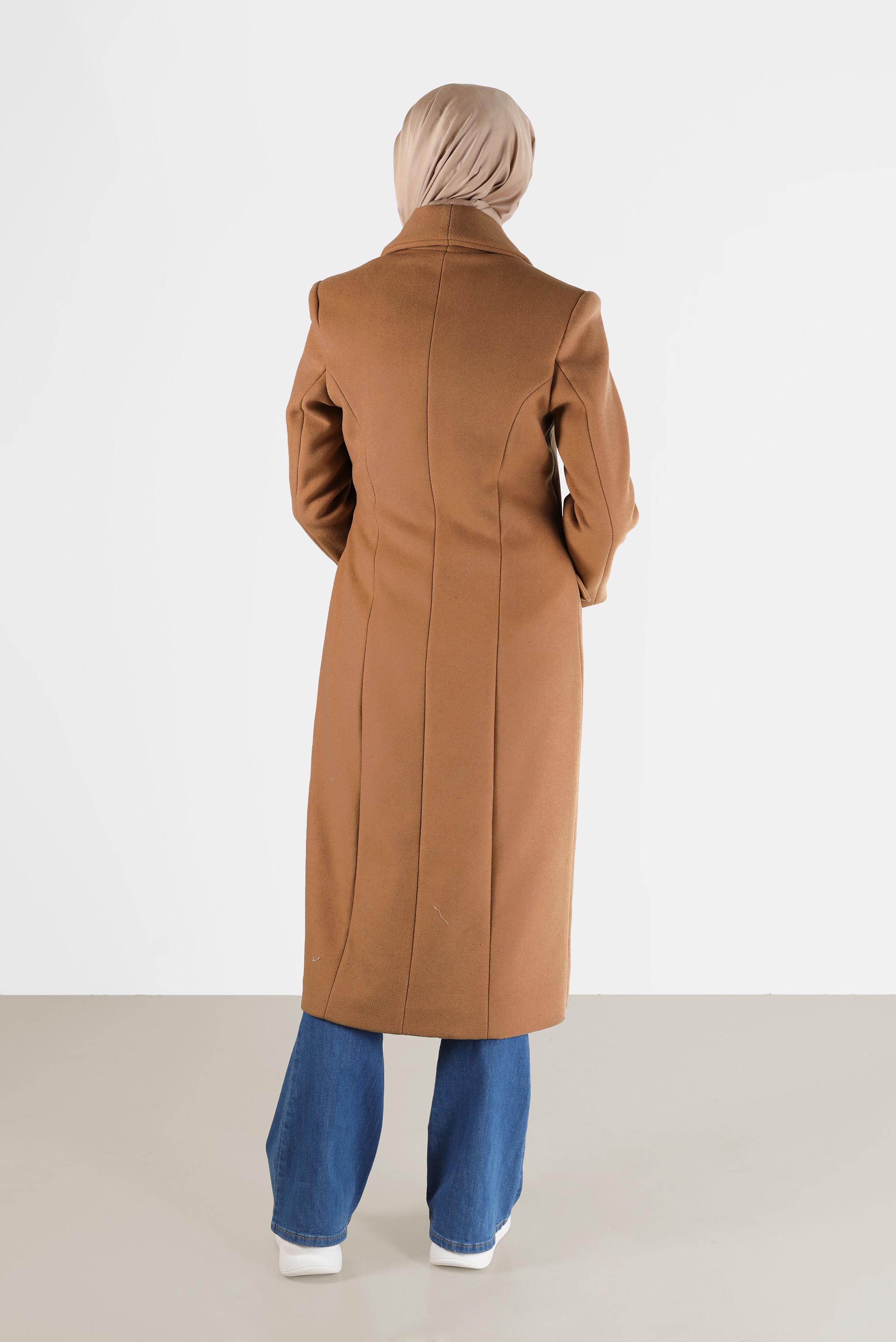 Hijab clothing TABA BELTED DOUBLE BREASTED COAT 90285 