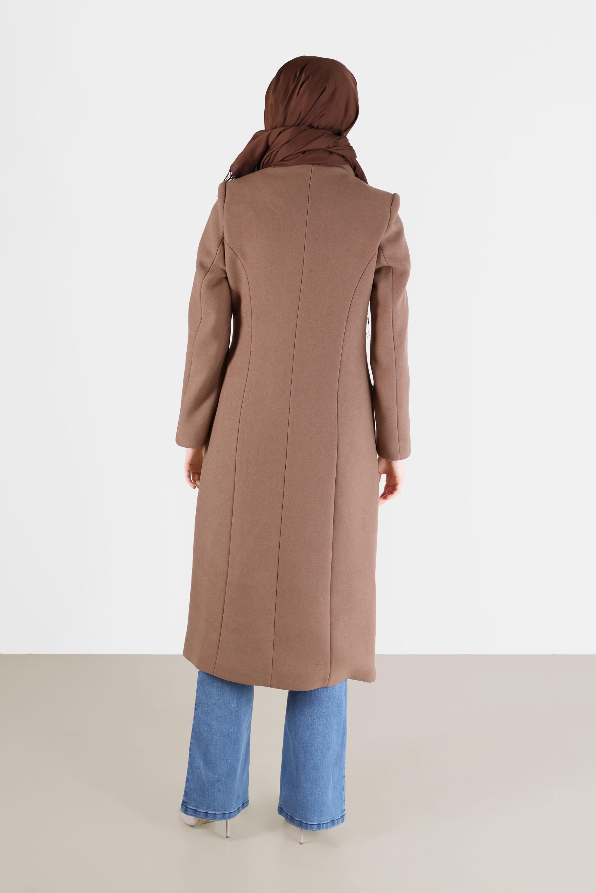 Vêtements hijab VISON MANTEAU DOUBLE BOUTONNAGE À CEINTURE 90285