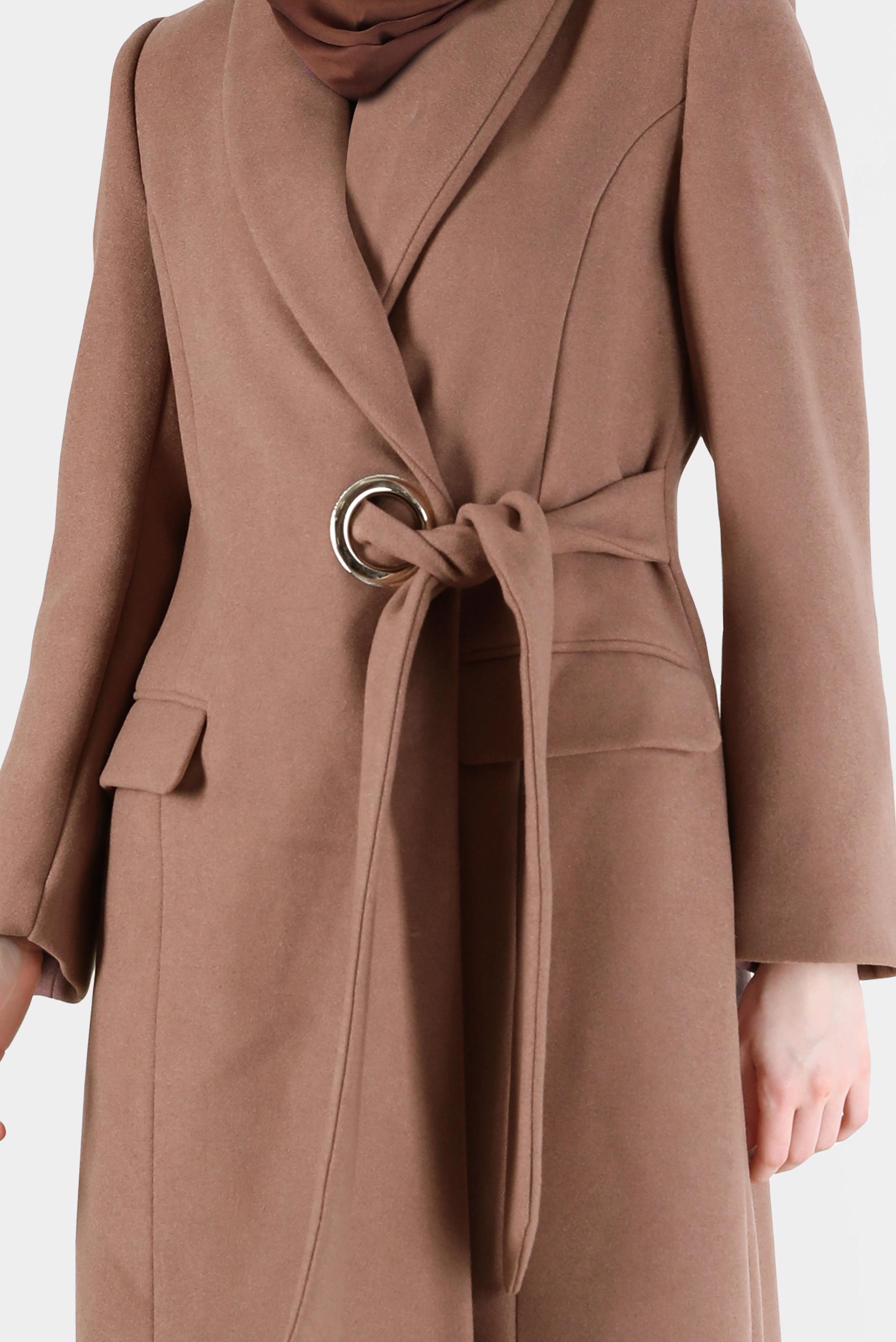 Vêtements hijab VISON MANTEAU DOUBLE BOUTONNAGE À CEINTURE 90285