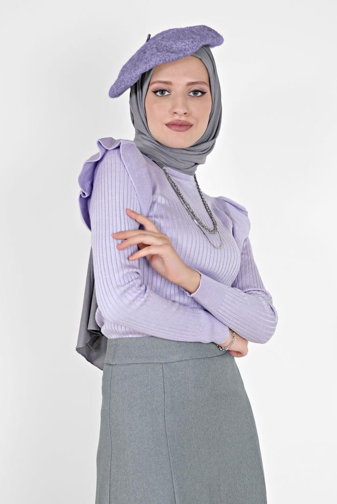 Hijab clothing  RUFFLE DETAIL KNITWEAR SWEATER 42069  - ALVİNA