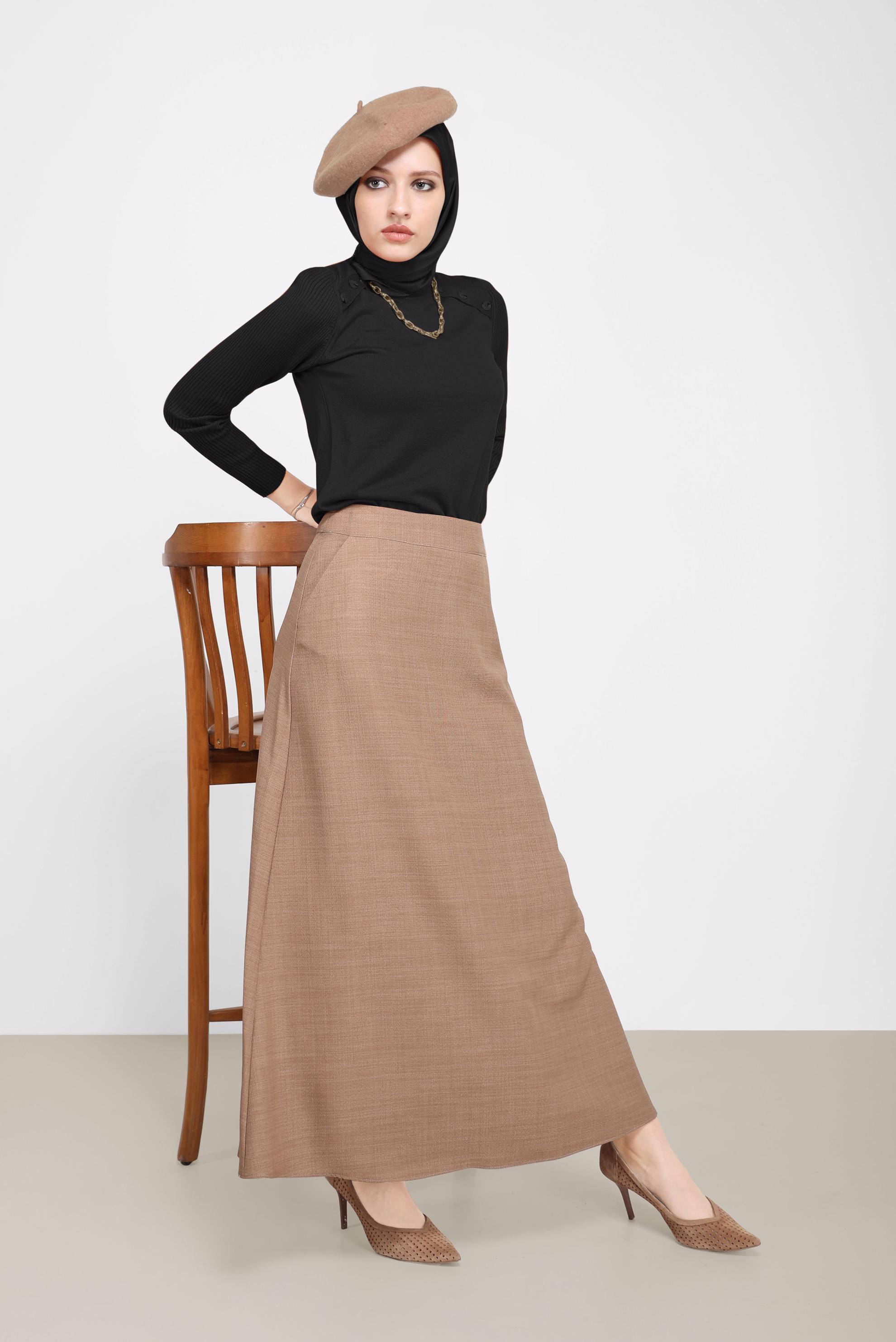 Tesettür giyim SİYAH DÜĞME DETAYLI TRİKO KAZAK 42070 