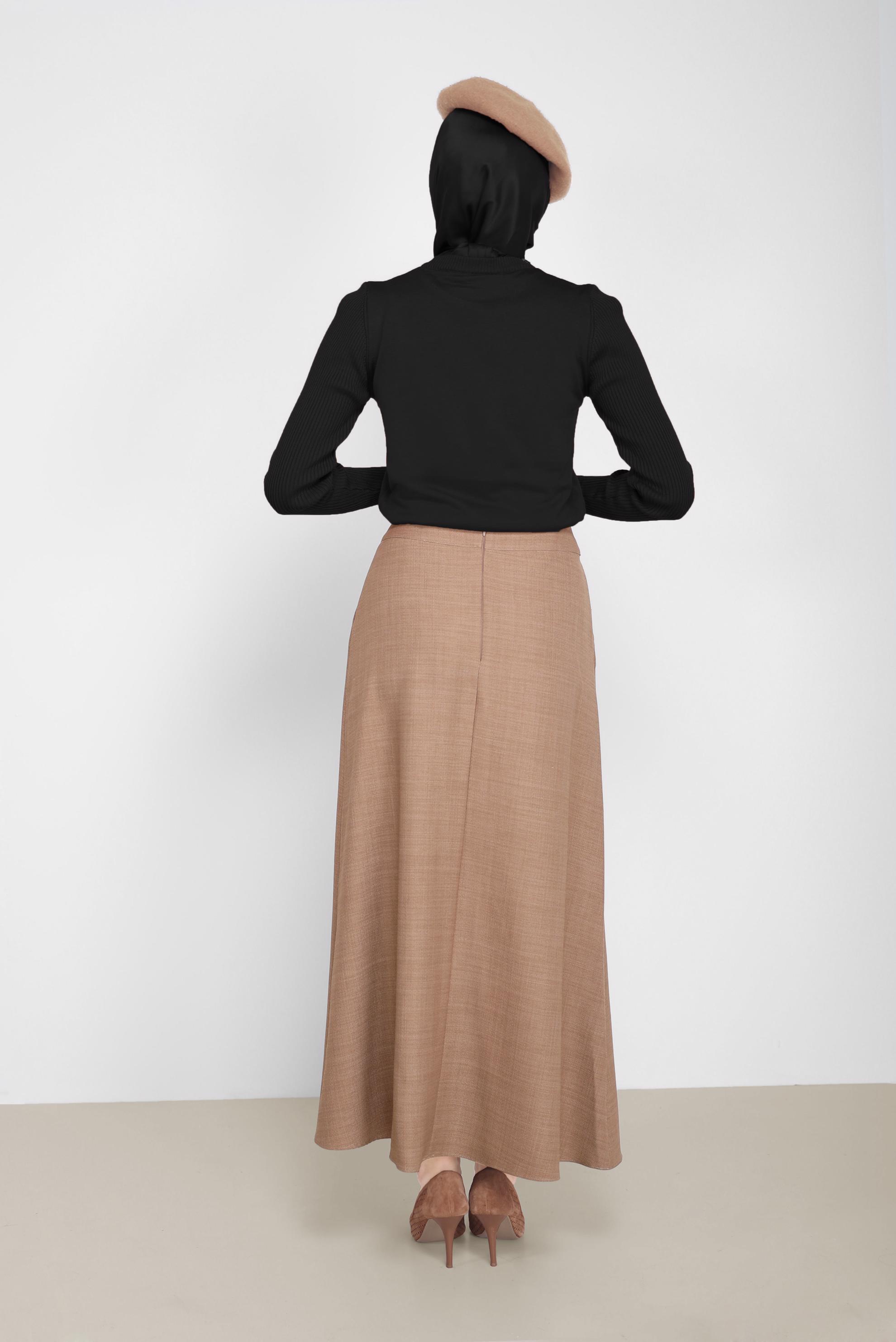 Tesettür giyim SİYAH DÜĞME DETAYLI TRİKO KAZAK 42070 