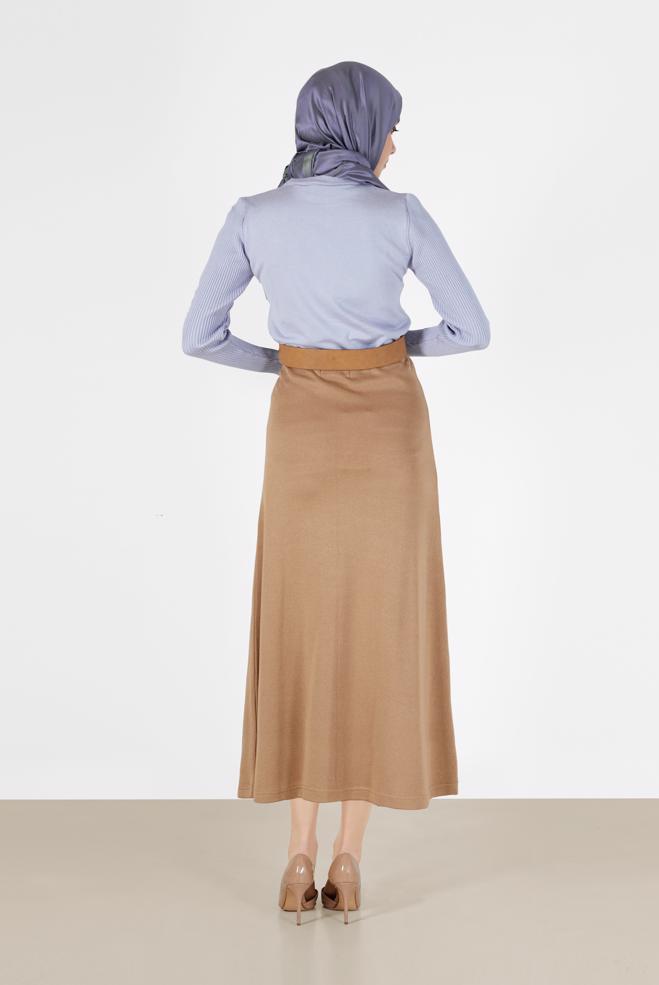 Tesettür giyim MOR DÜĞME DETAYLI TRİKO KAZAK 42070  - ALVİNA