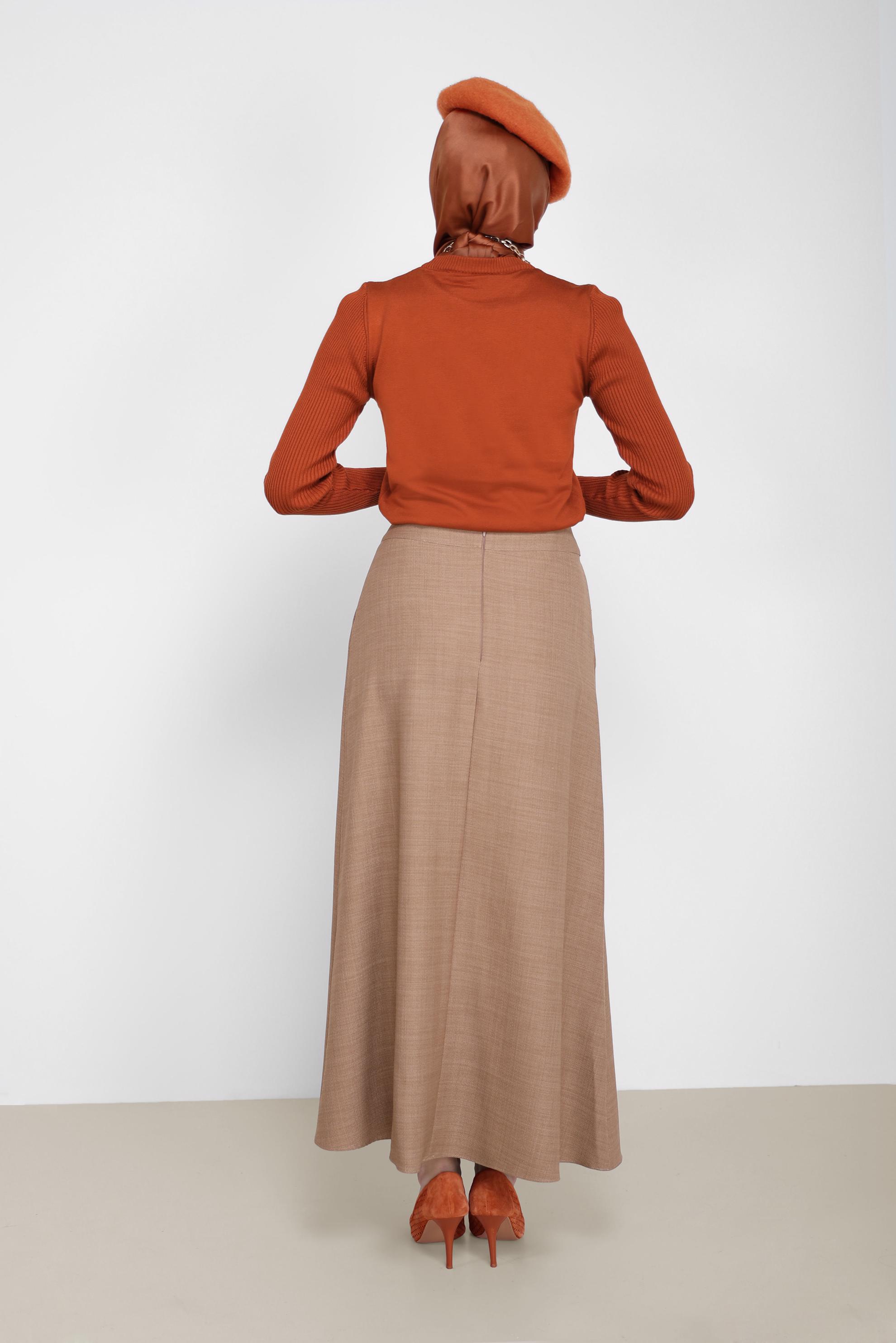 Vêtements hijab ORANGE PULL EN MAILLE À BOUTONS 42070