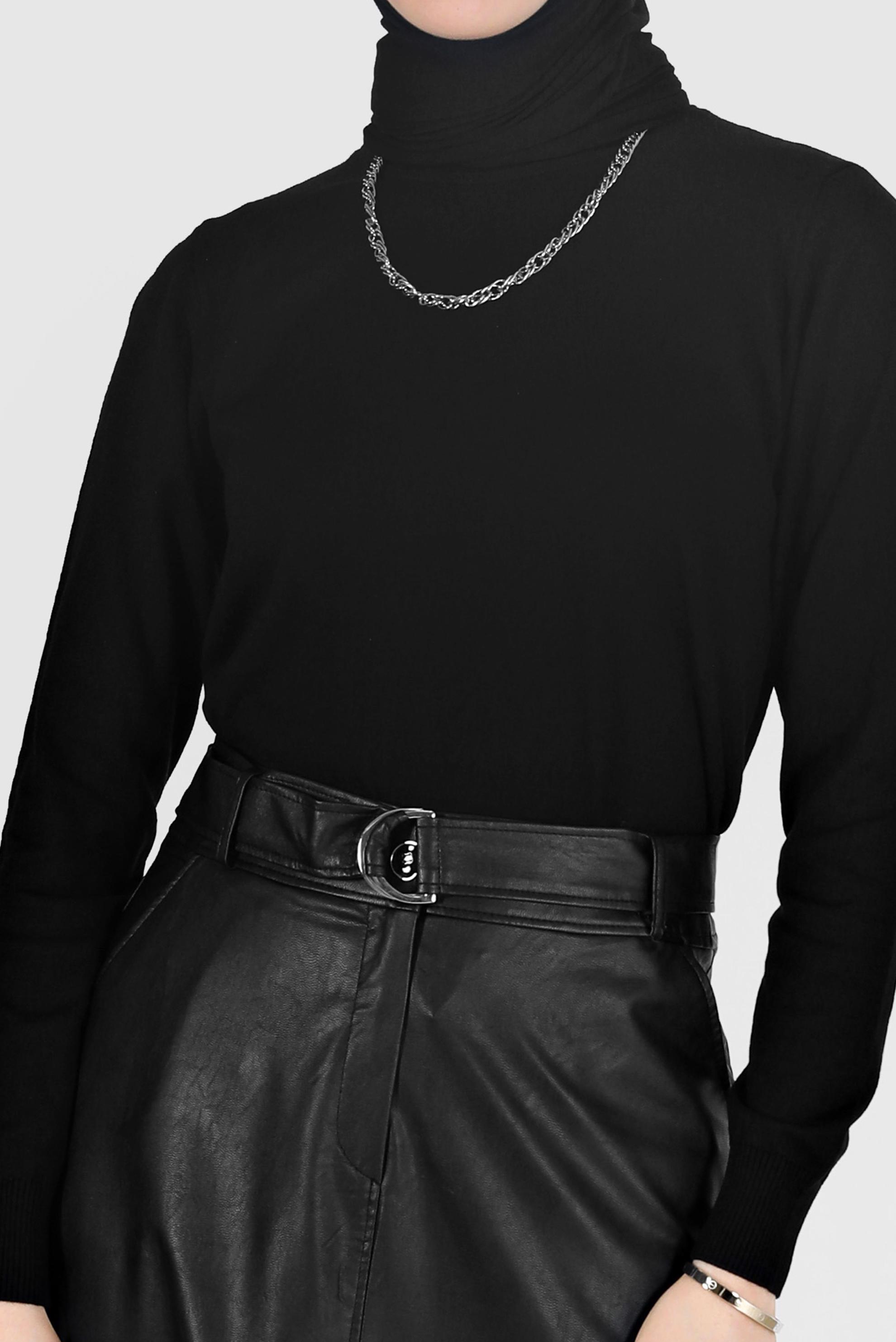 Hijab clothing BLACK BASIC KNITWEAR SWEATER 42072 