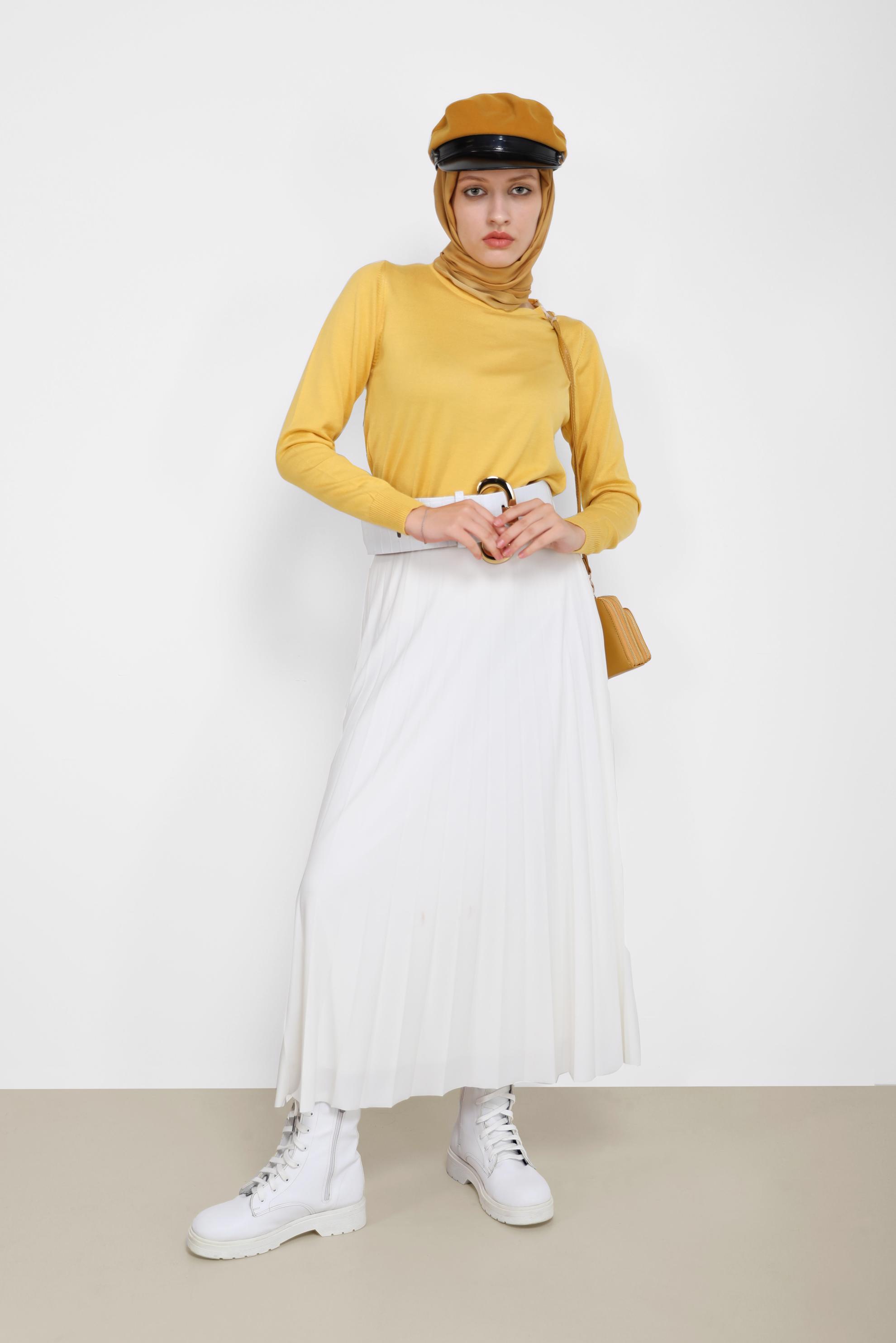 Hijab clothing YELLOW BASIC KNITWEAR SWEATER 42072 