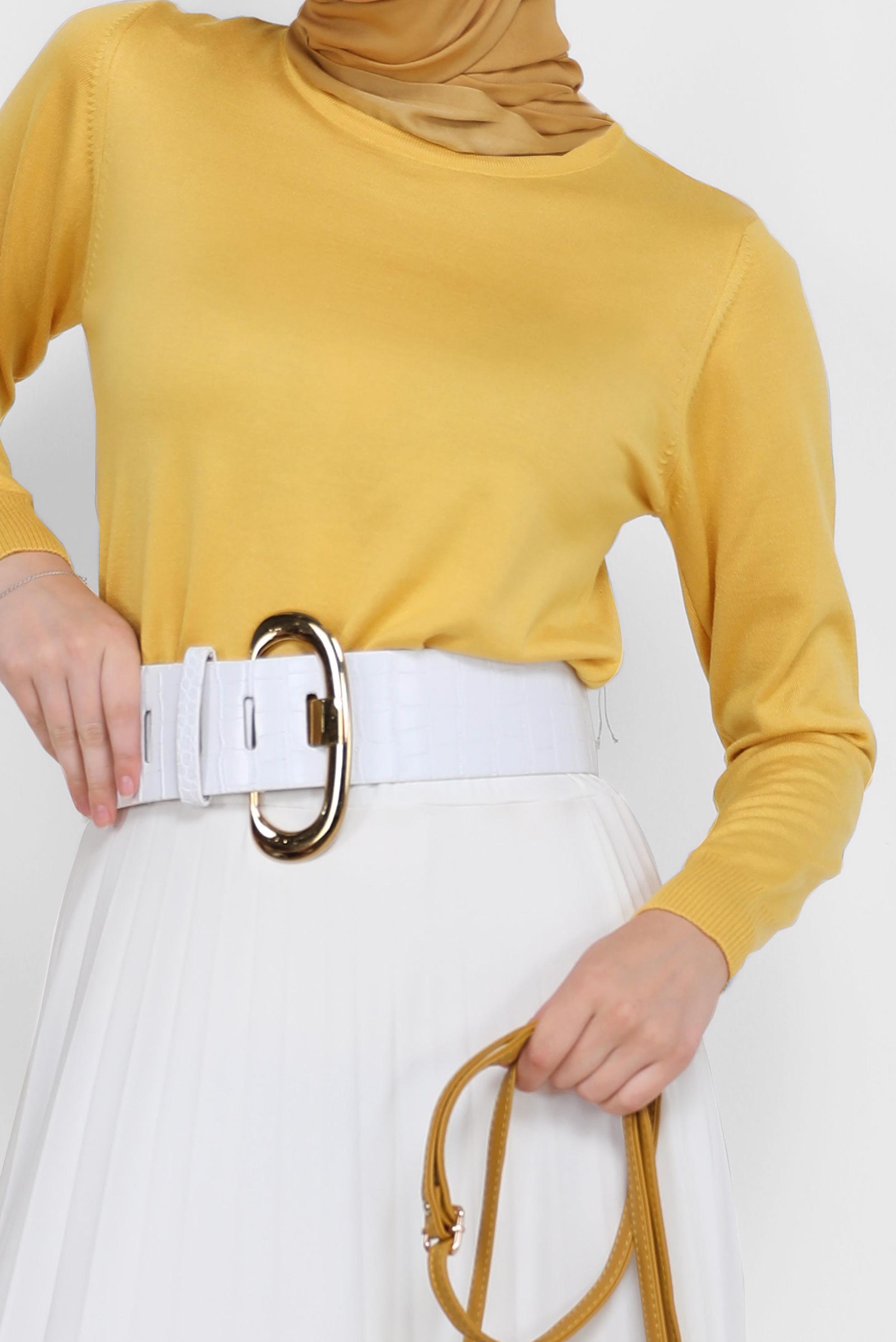 Hijab clothing YELLOW BASIC KNITWEAR SWEATER 42072 