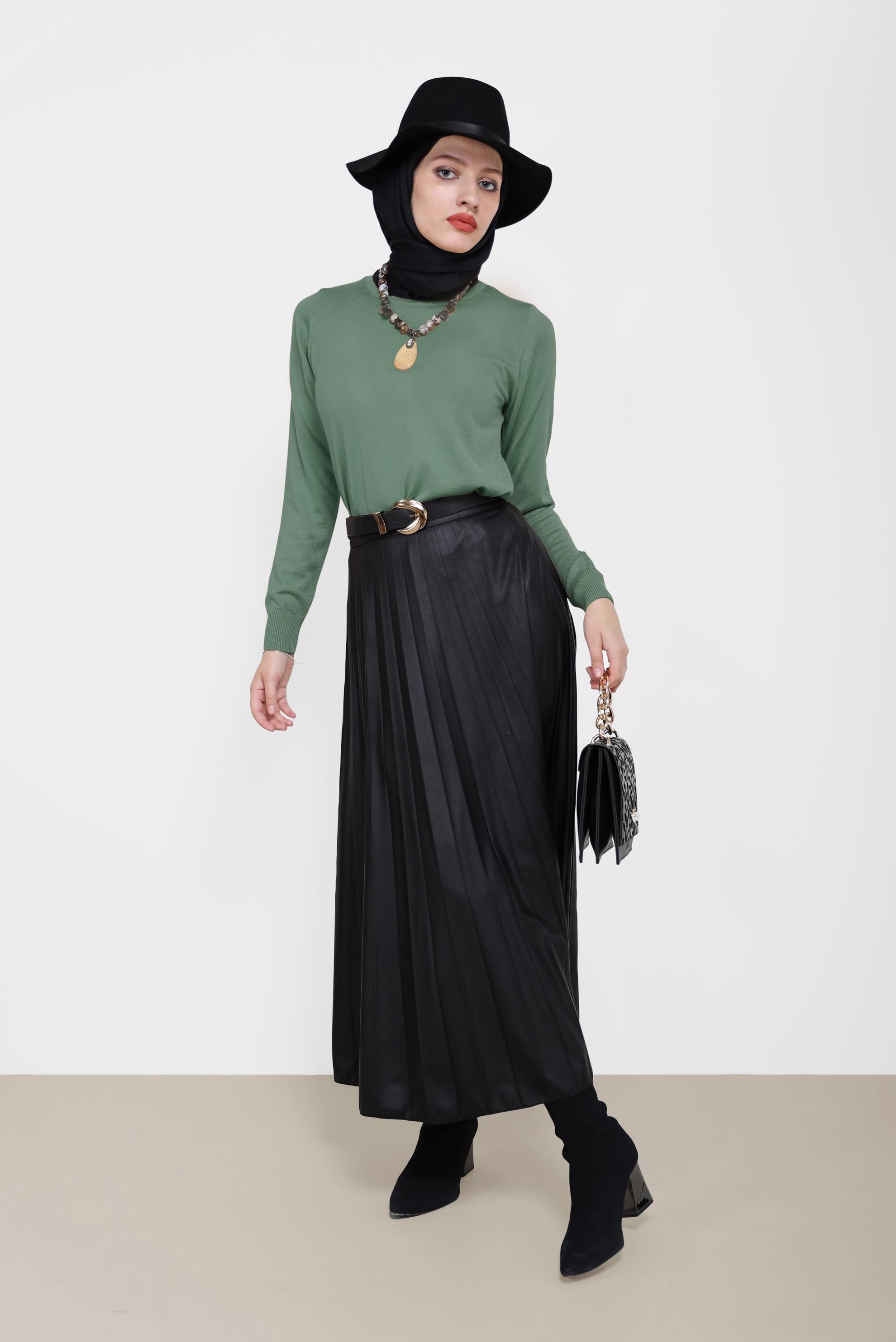 Hijab clothing GREEN BASIC KNITWEAR SWEATER 42072 